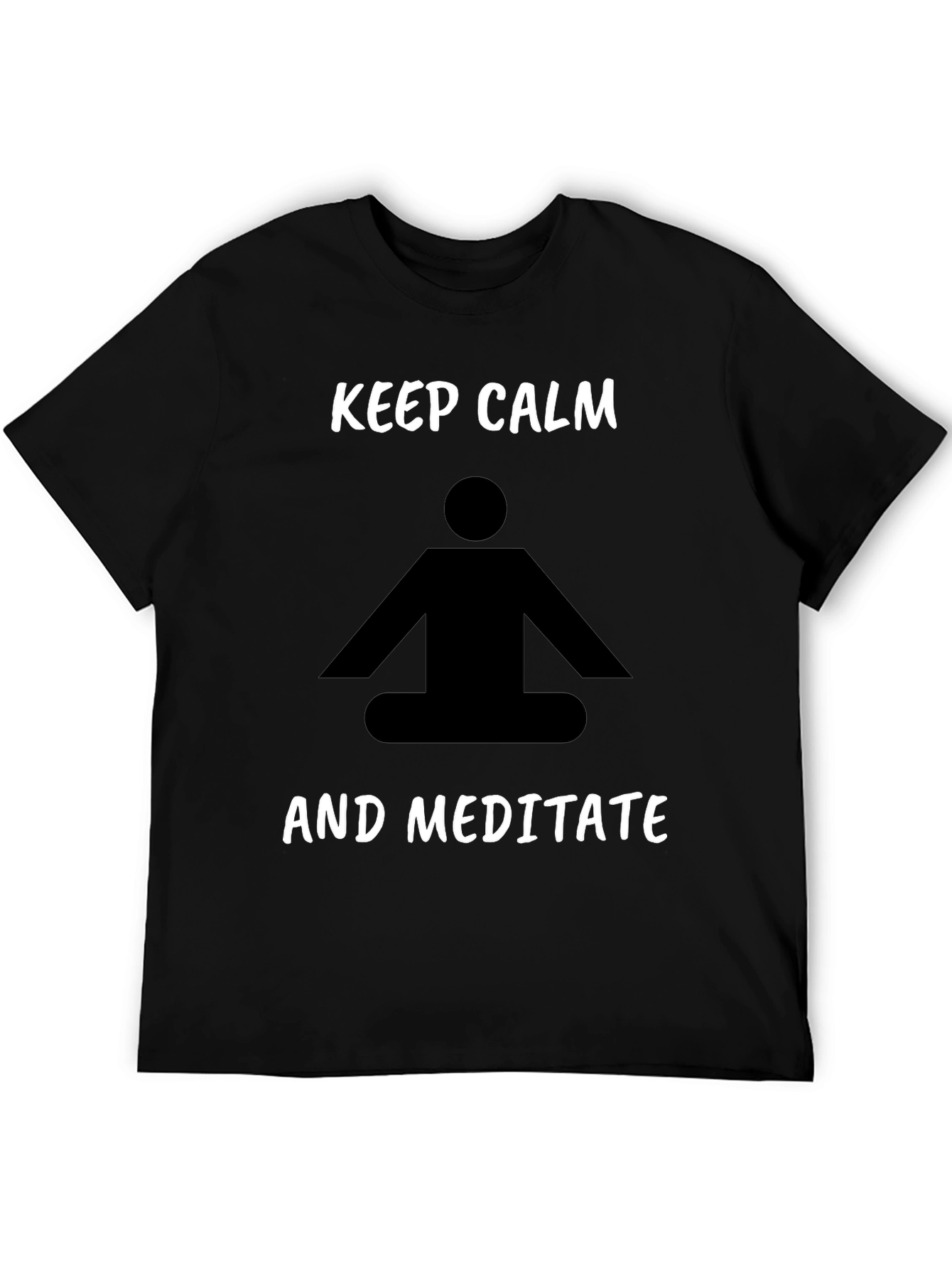 Keep Calm Meditate Black T-Shirt Relaxation Tee