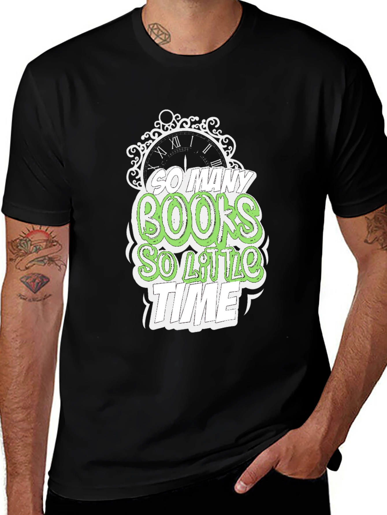 So Many Books So Little Time Black Graphic Tee
