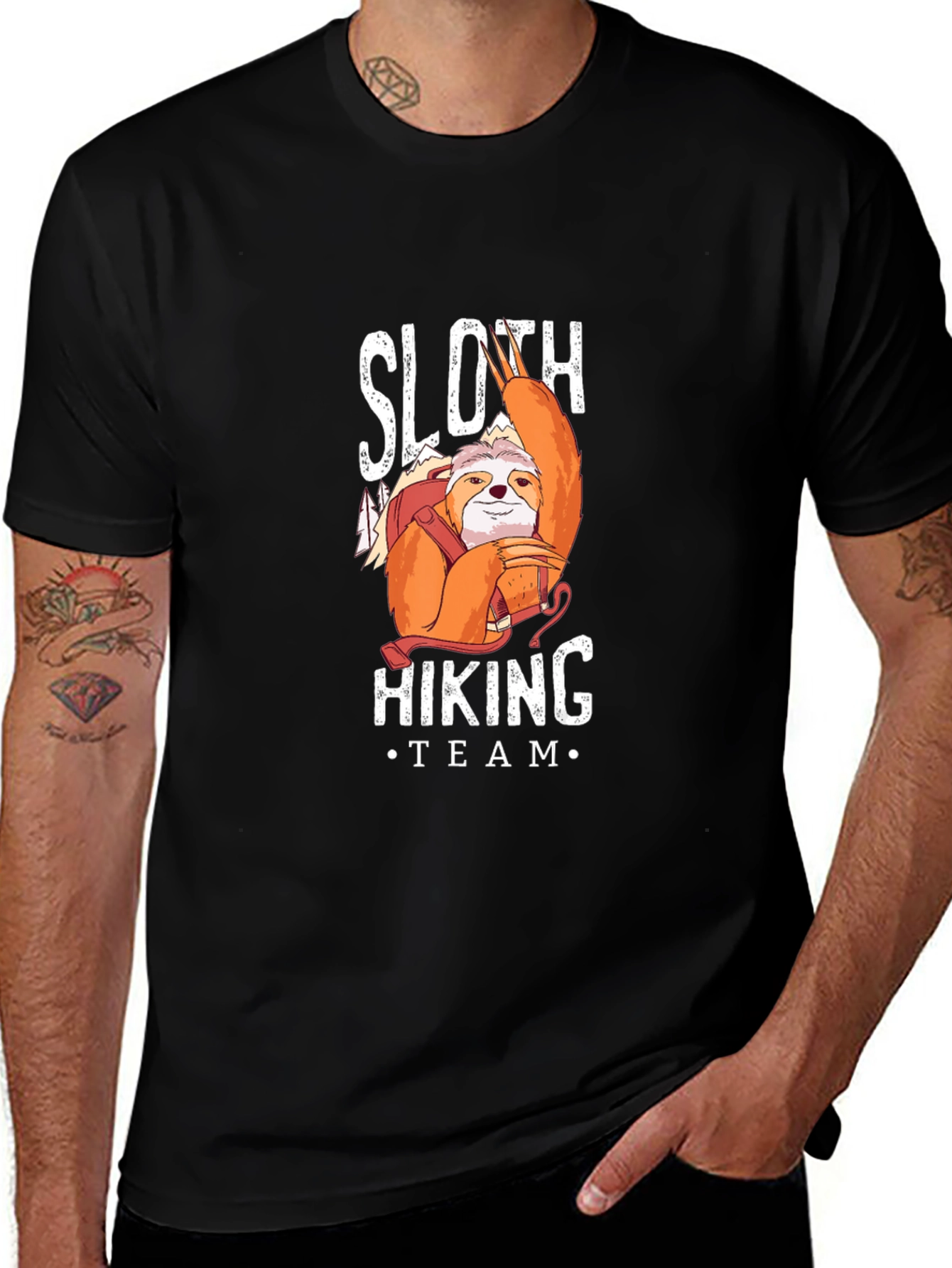 Sloth Hiking Team Black T-Shirt