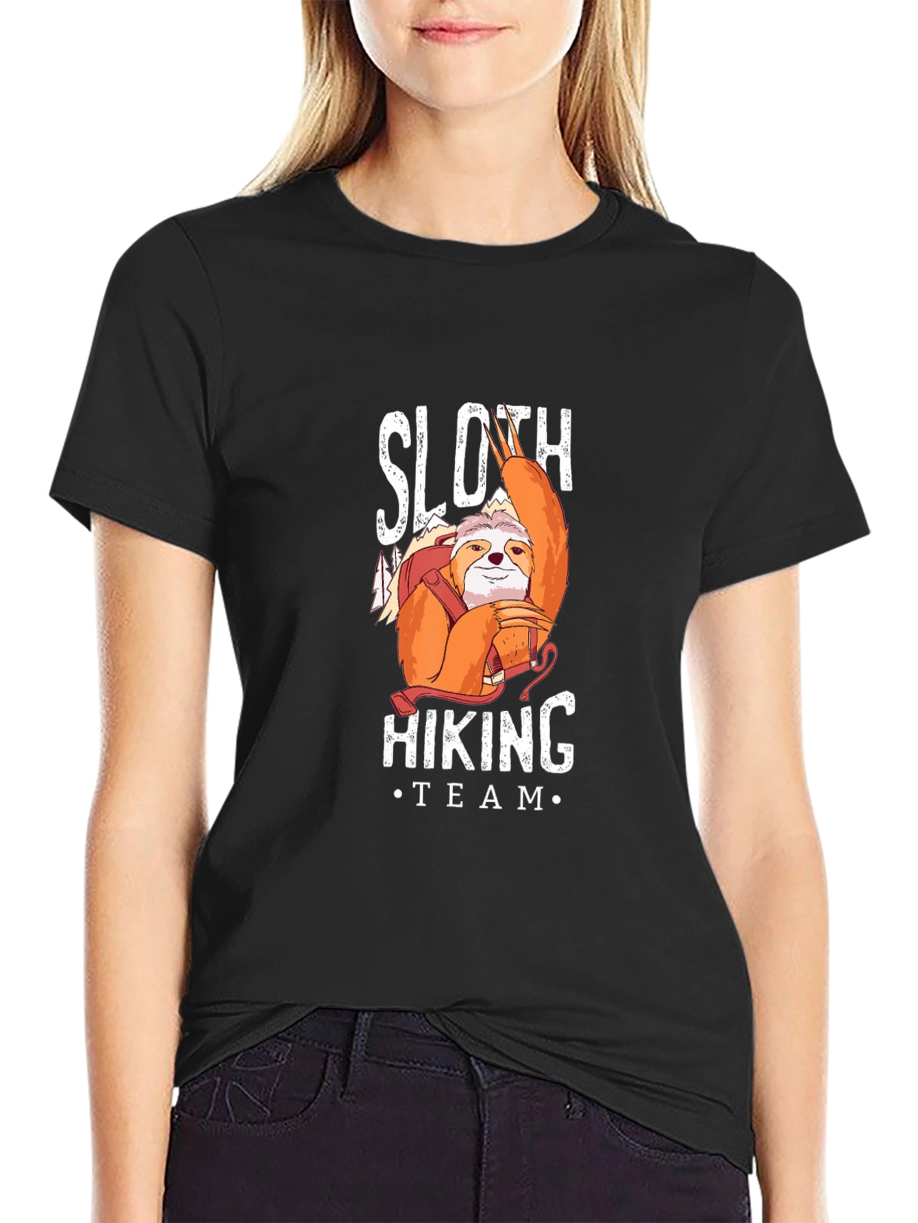 Sloth Hiking Team Black T-Shirt