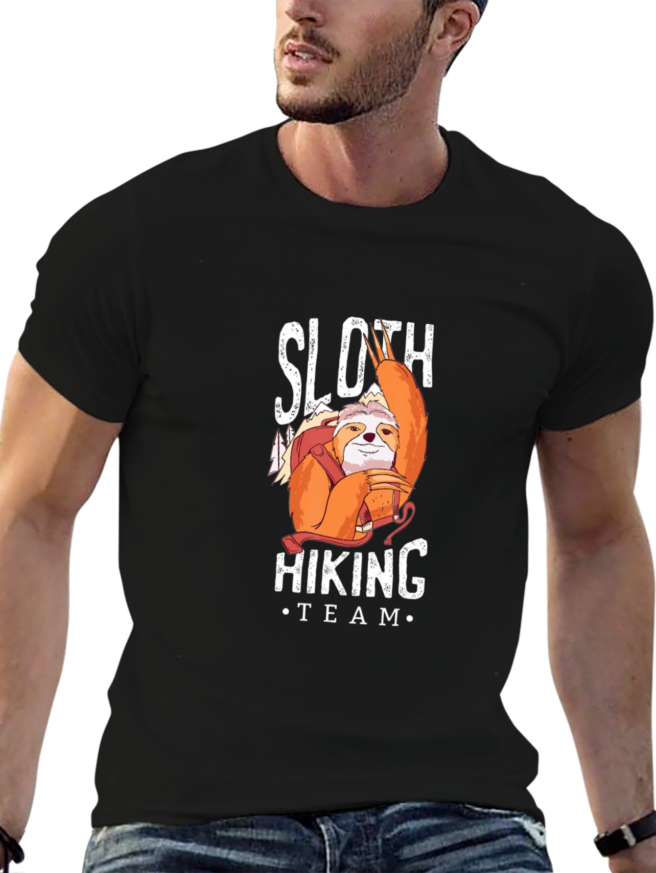 Sloth Hiking Team Black T-Shirt