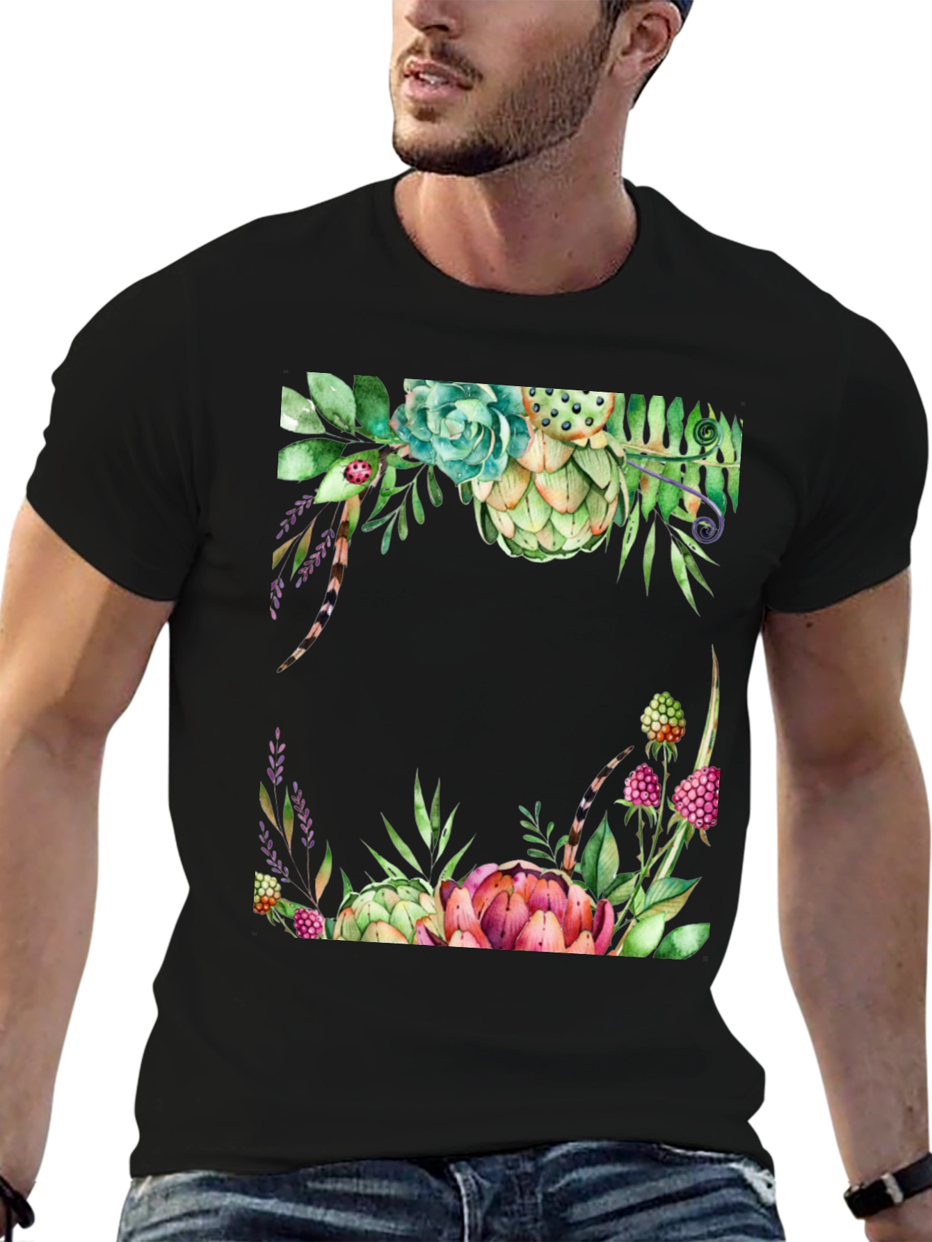 Floral Artichoke T-Shirt - Stylish Botanical Design
