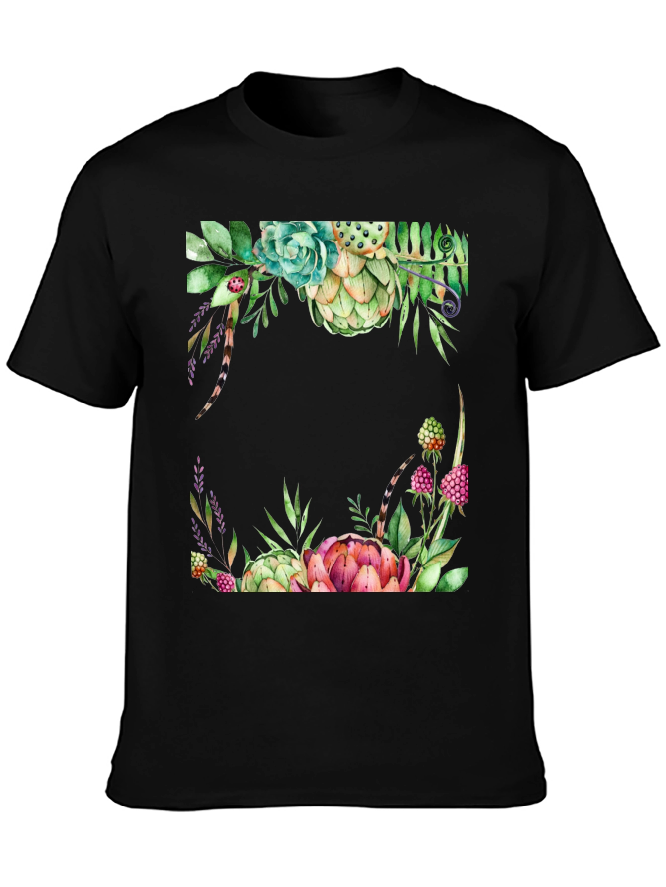 Floral Artichoke T-Shirt - Stylish Botanical Design