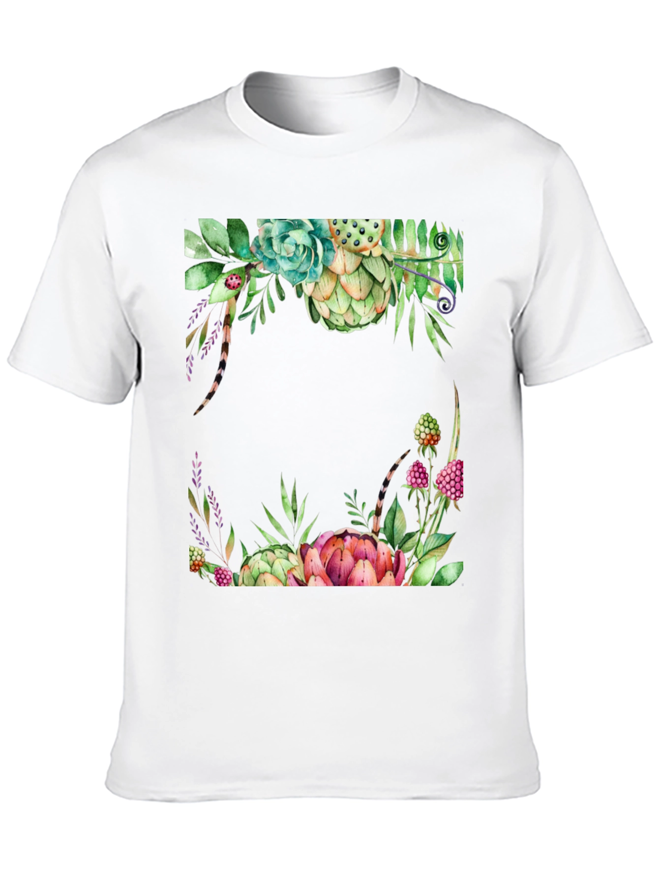 Floral Artichoke T-Shirt - Stylish Botanical Design
