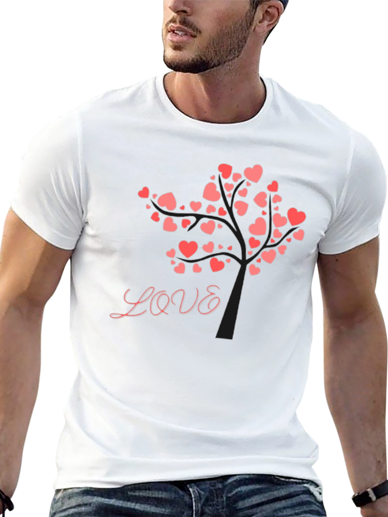 Love Tree Graphic Tee - Black Cotton Blend Shirt