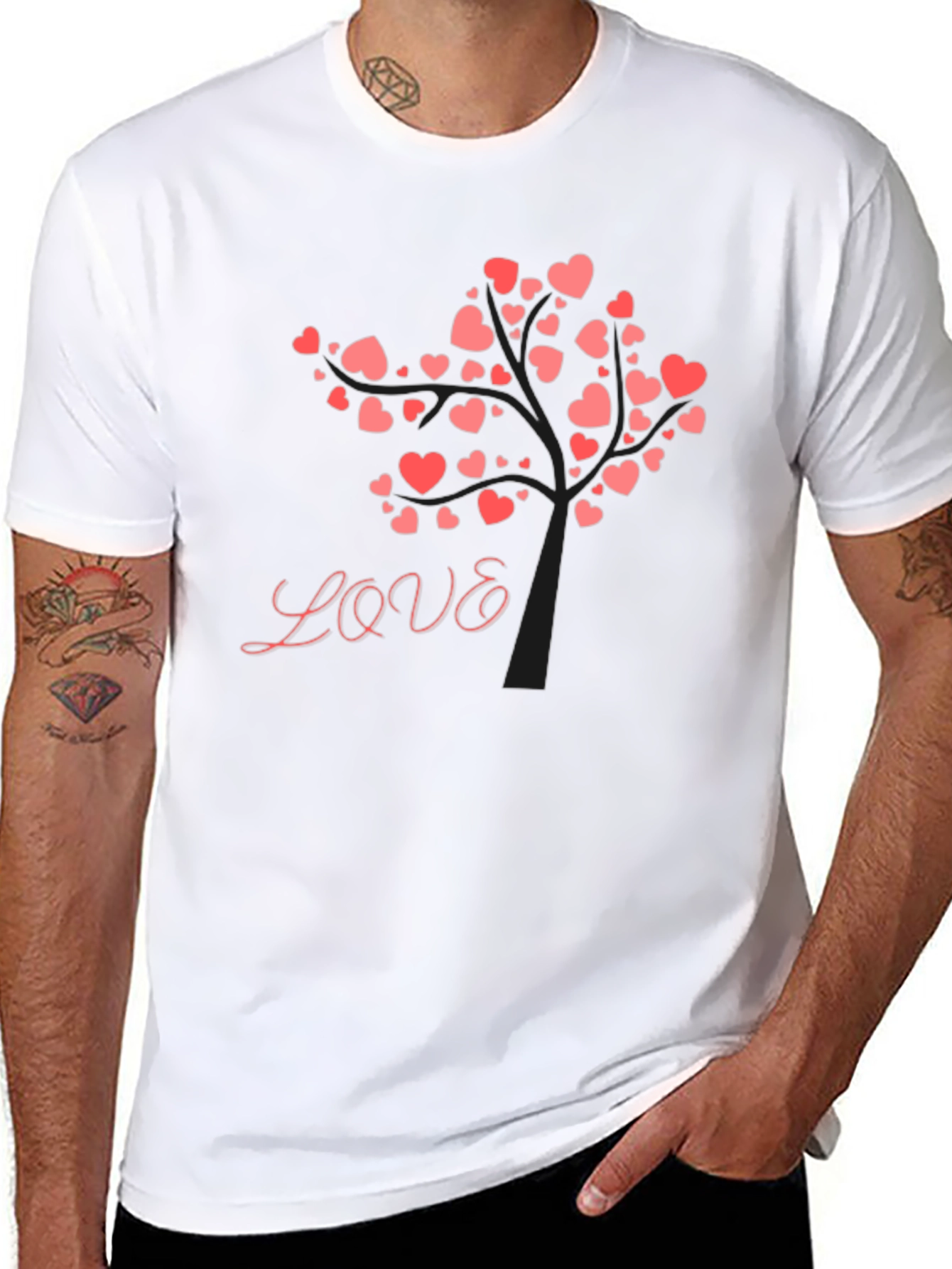 Love Tree Graphic Tee - Black Cotton Blend Shirt