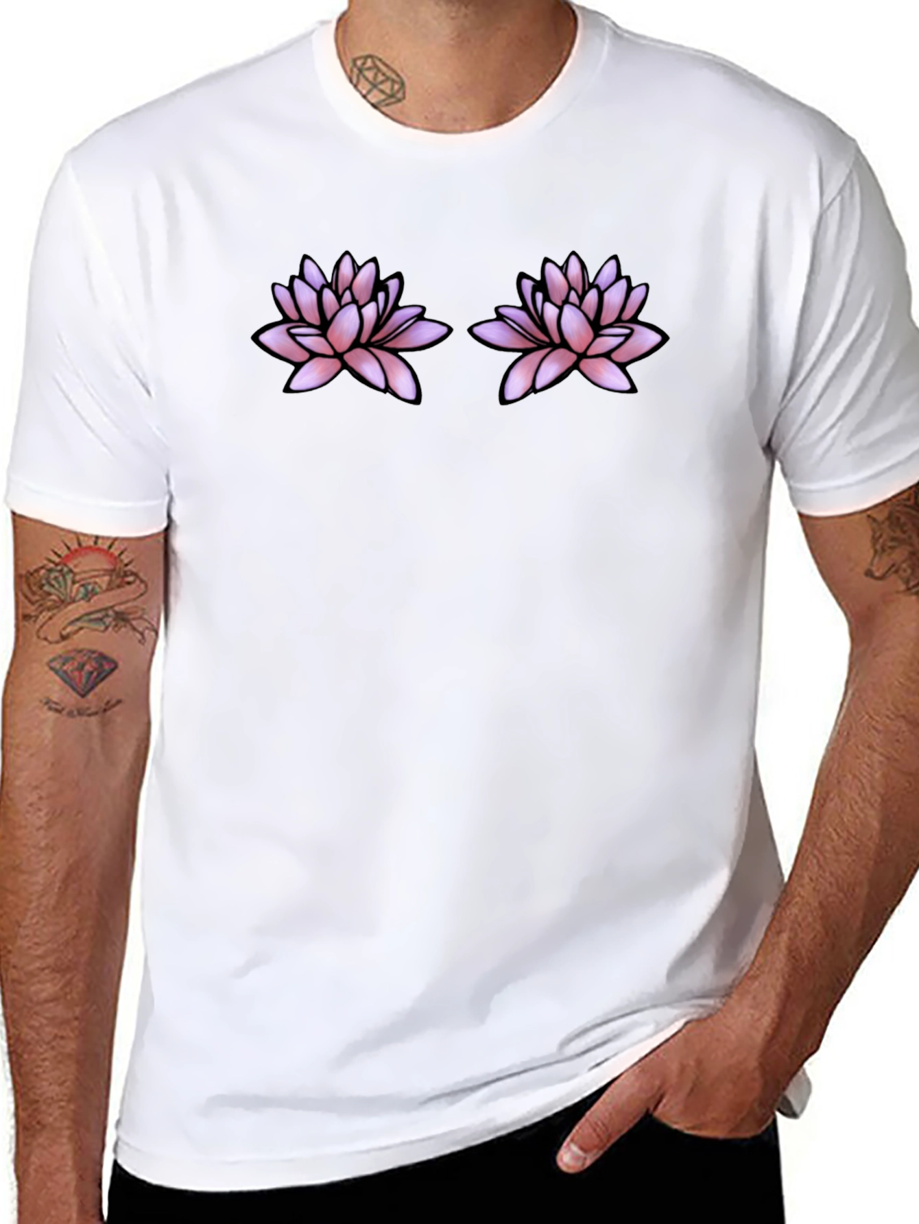 Lotus Flower Black T-Shirt