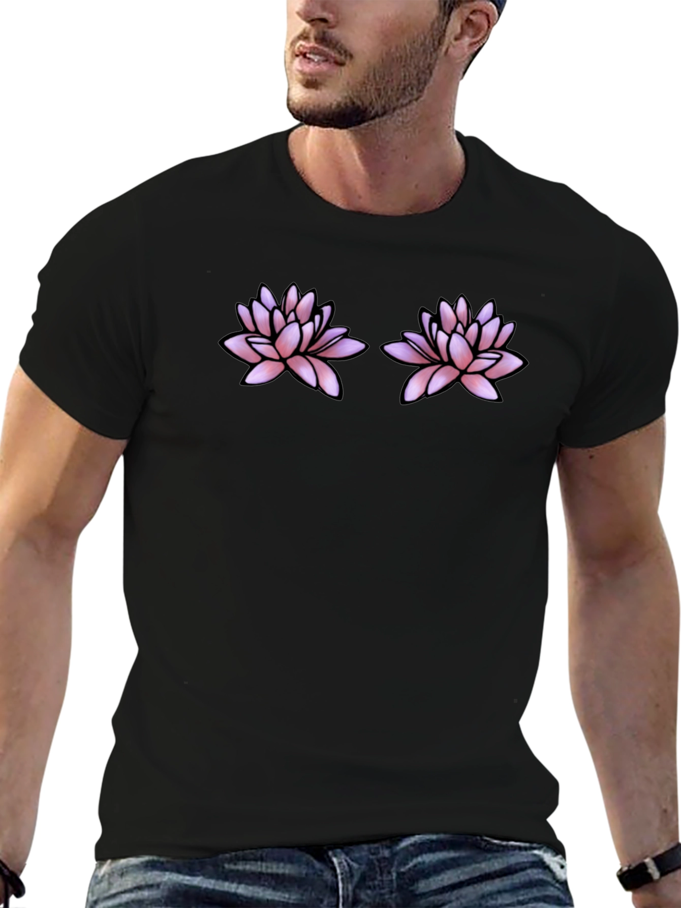 Lotus Flower Black T-Shirt