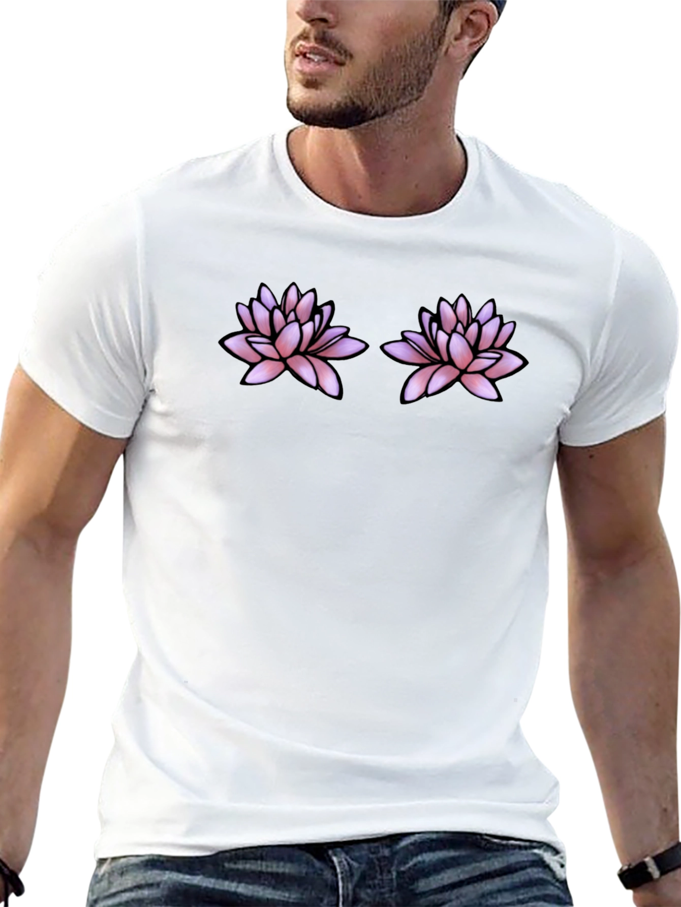 Lotus Flower Black T-Shirt