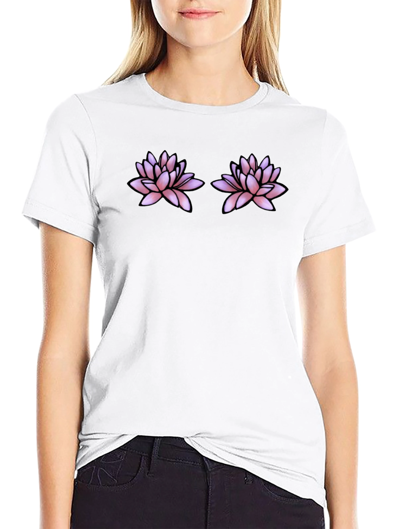 Lotus Flower Black T-Shirt