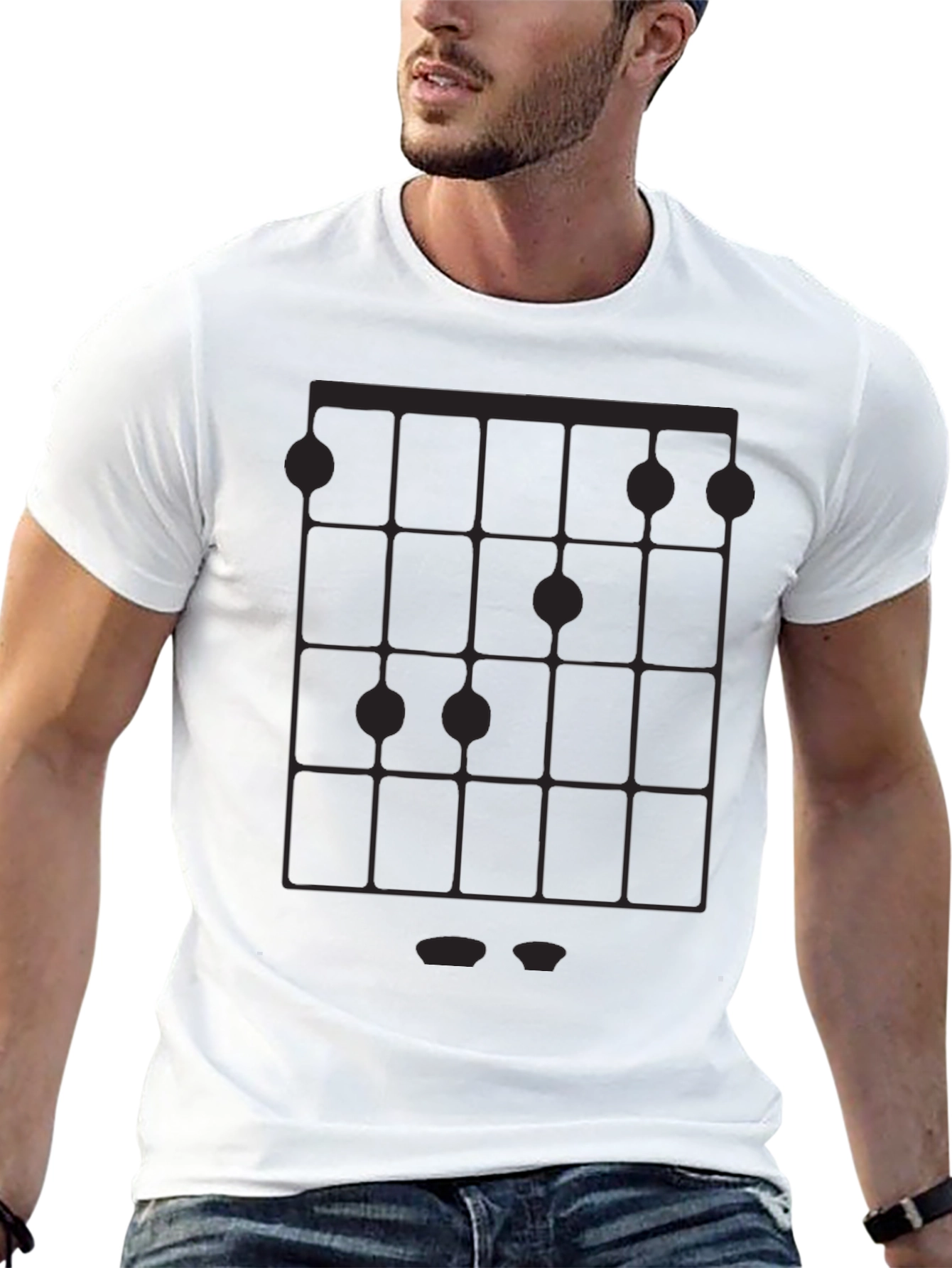 Geometric Chord Chart Graphic Tee - Black
