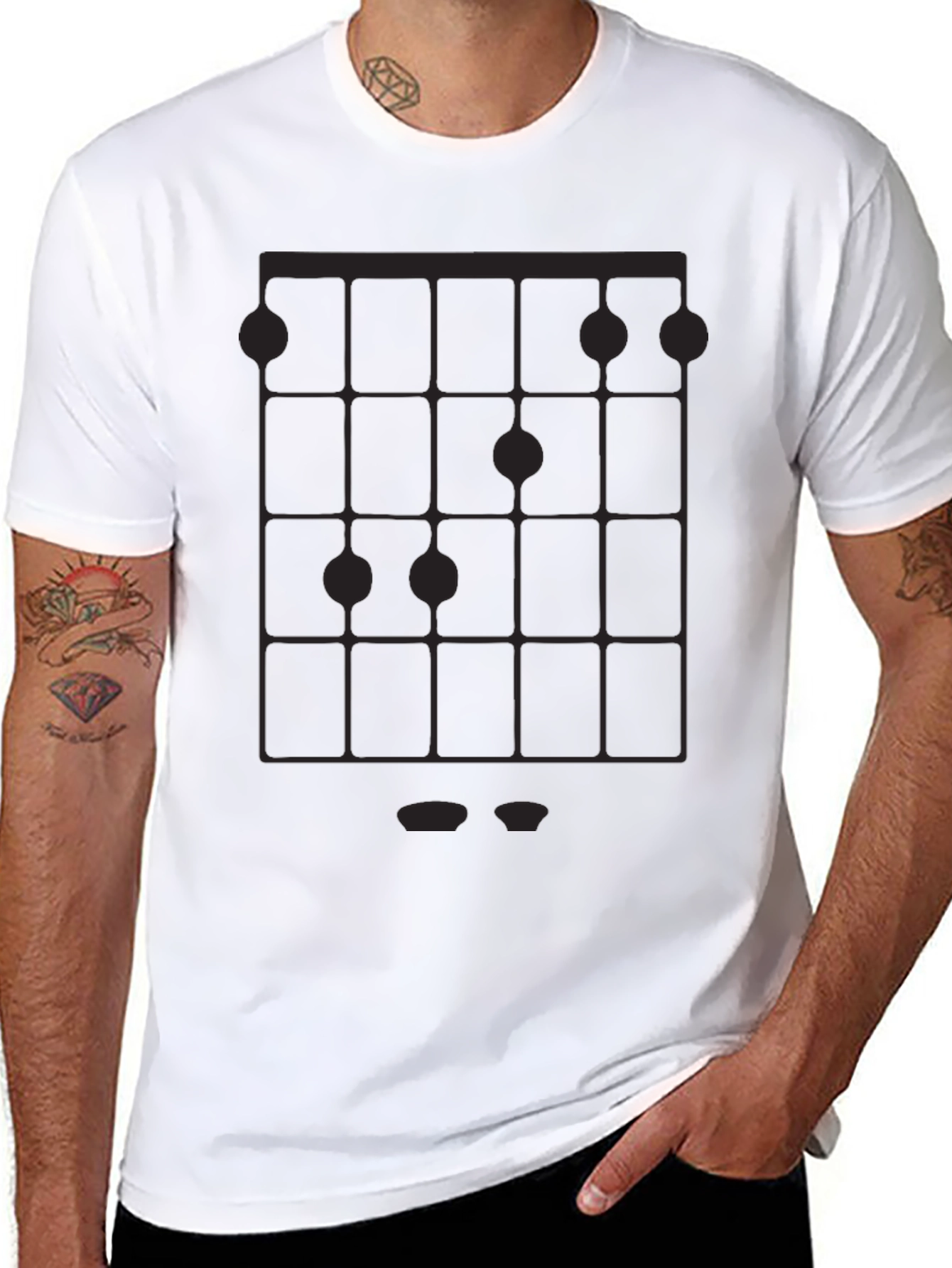 Geometric Chord Chart Graphic Tee - Black