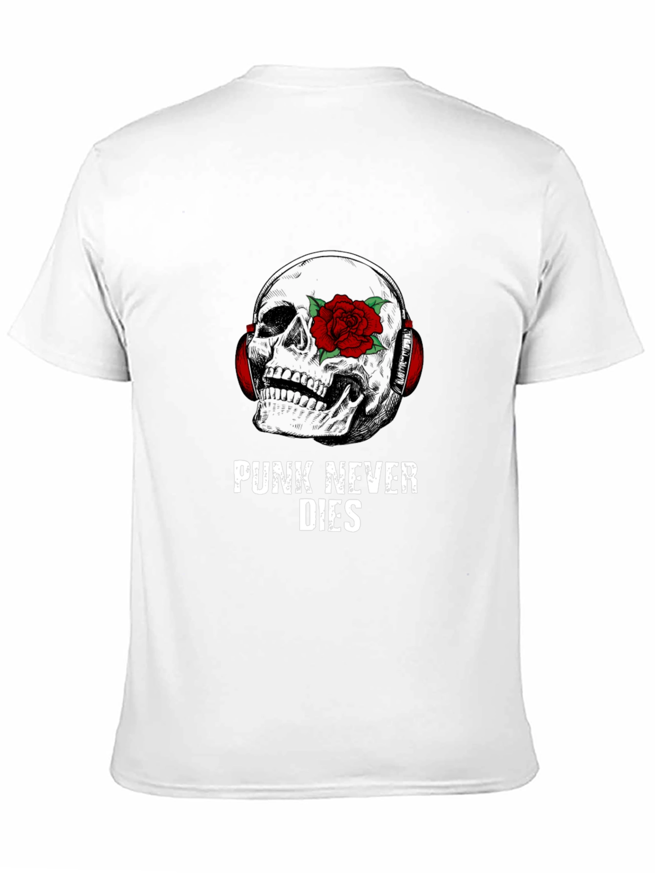 Skull & Rose Punk T-Shirt - Punk Never Dies