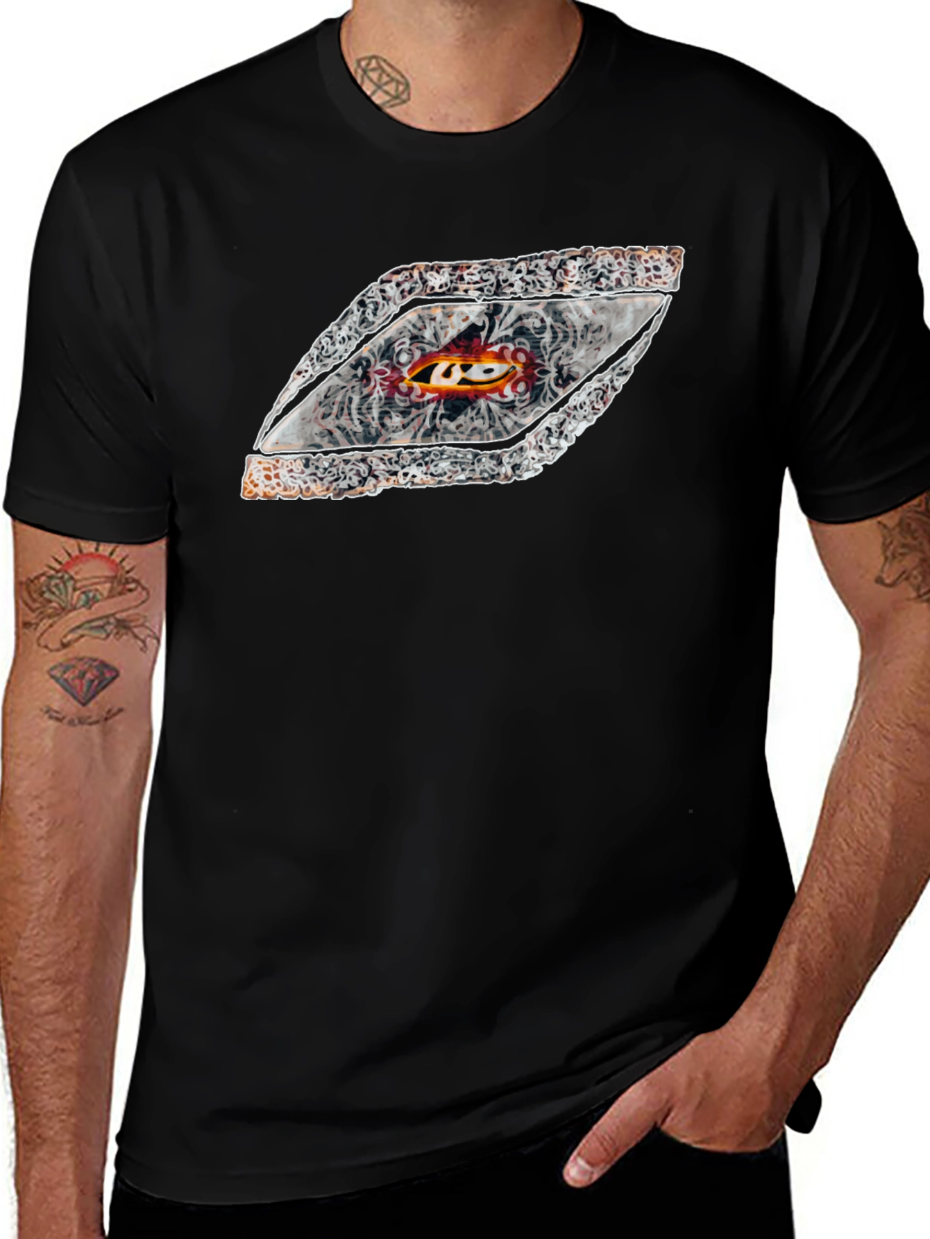 Unique Graphic Tee - Diamond Motif