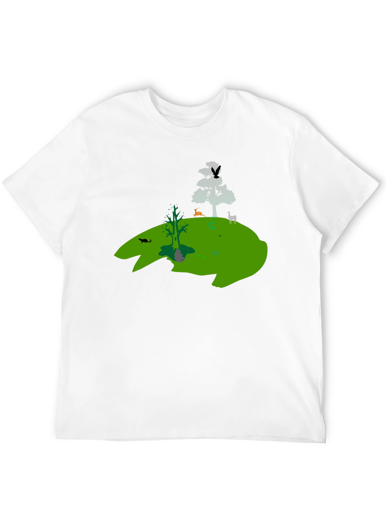 Nature Silhouette Graphic Black T-Shirt