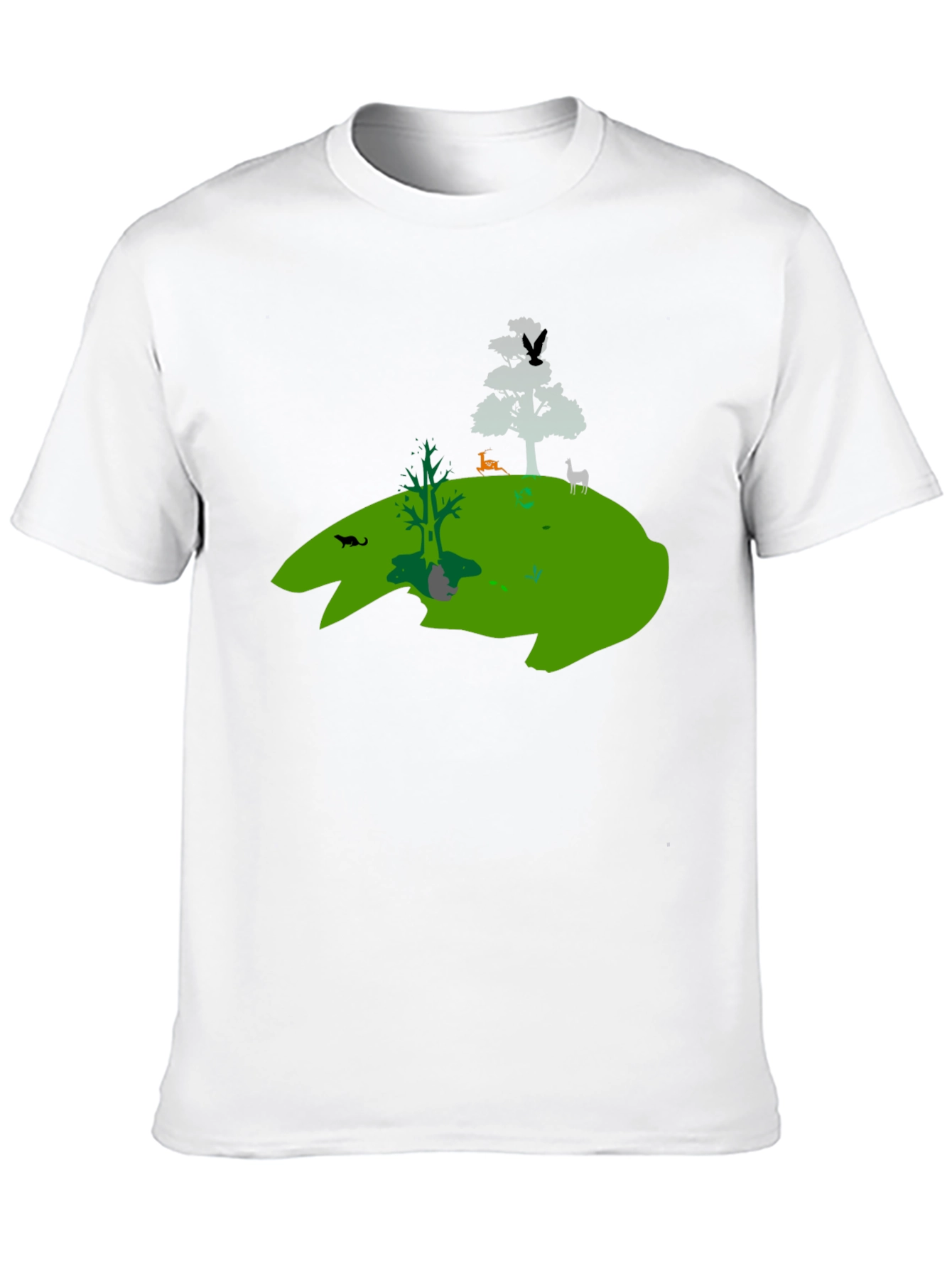 Nature Silhouette Graphic Black T-Shirt
