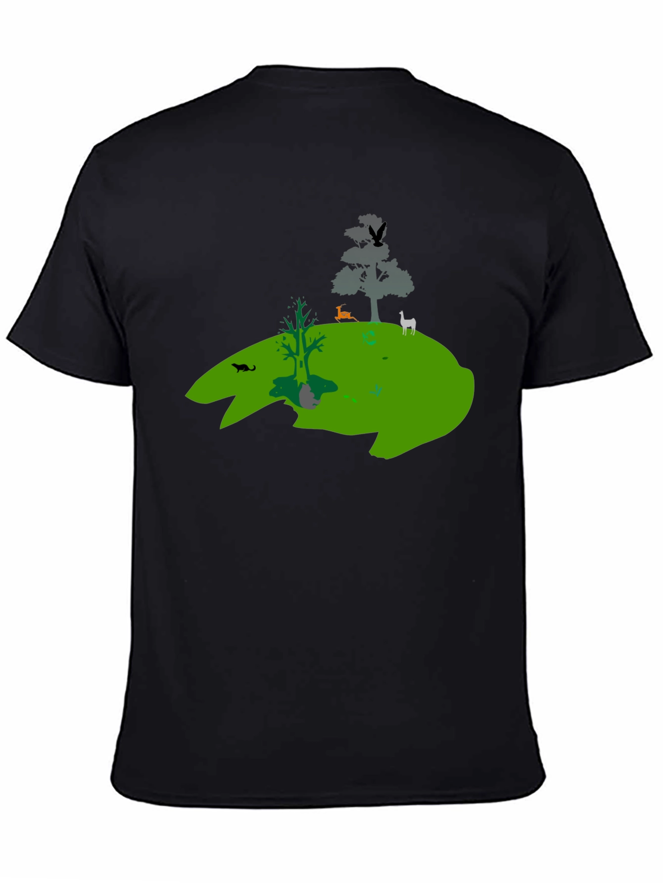Nature Silhouette Graphic Black T-Shirt