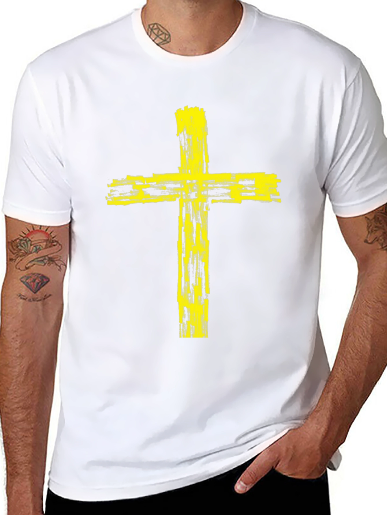 Yellow Cross Graphic Tee