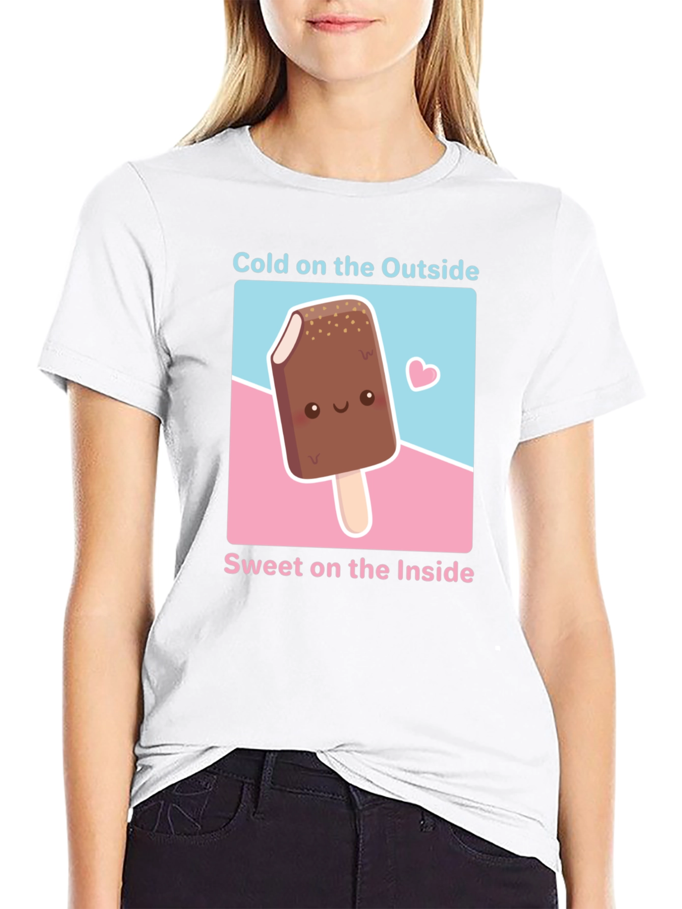 Cute Ice Cream T-Shirt - Cold Outside Sweet Inside