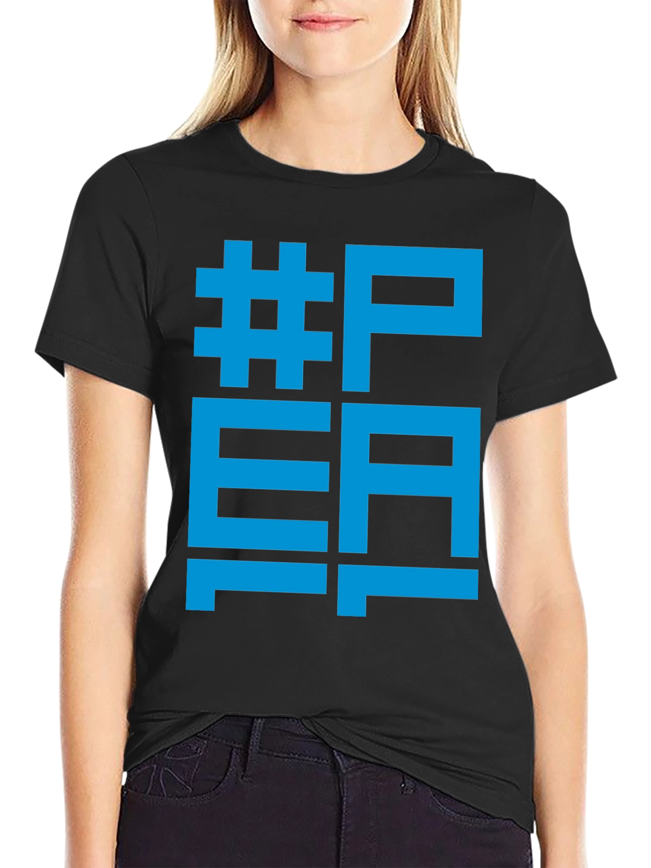 Cool Graphic Tee - #PEA Black T-Shirt