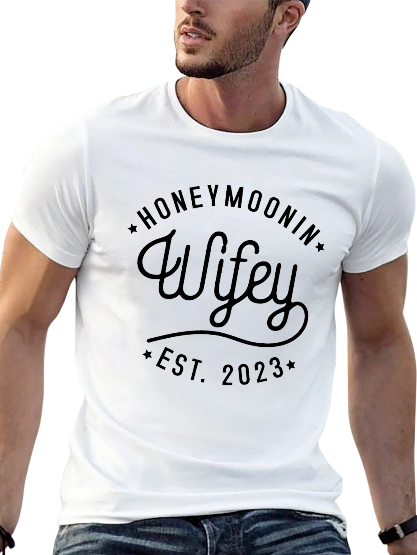 Honeymoonin Wifey Est. 2023 Graphic Tee
