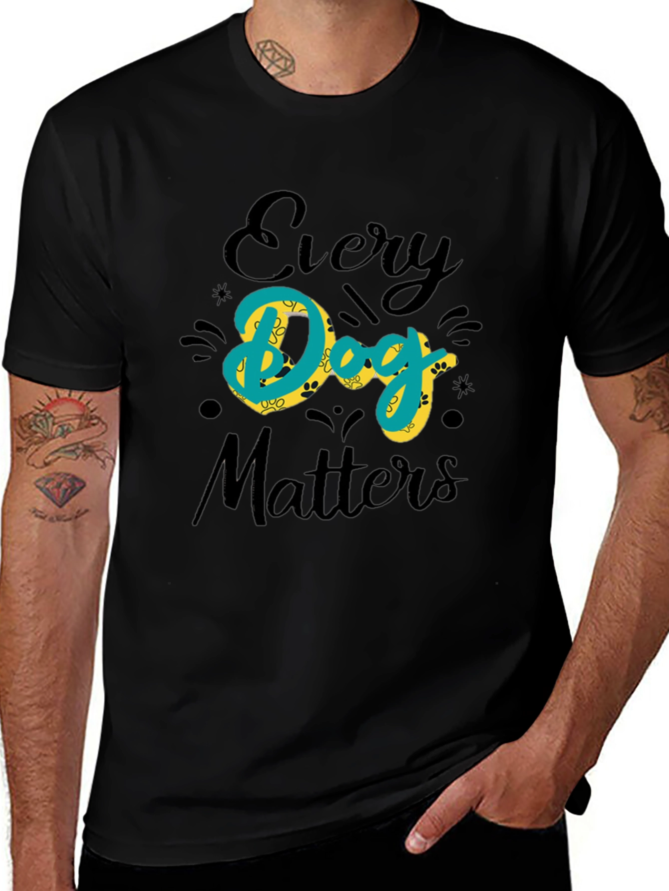 Every Dog Matters Graphic Black Tee