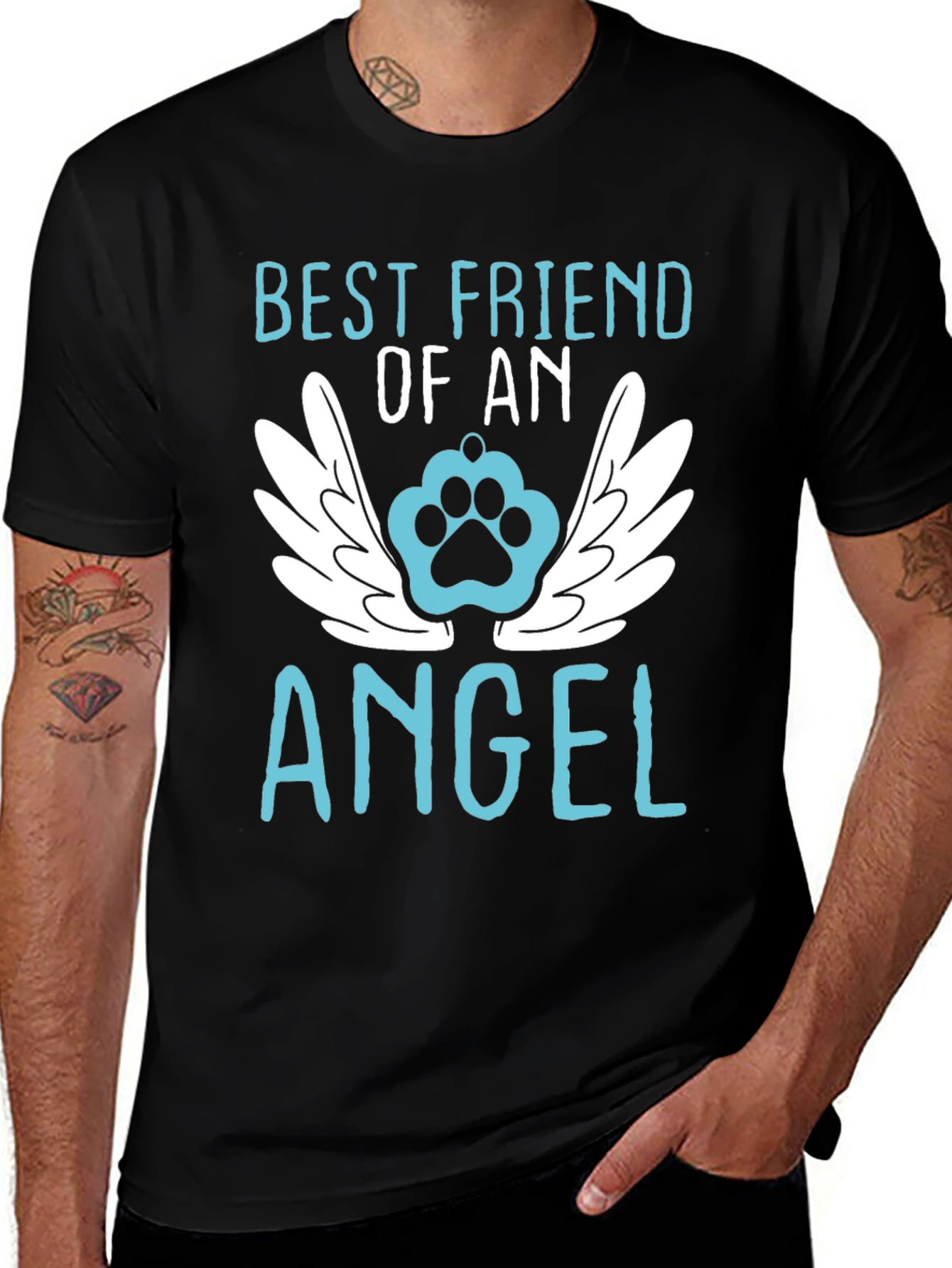 Best Friend of an Angel Paw Print T-Shirt