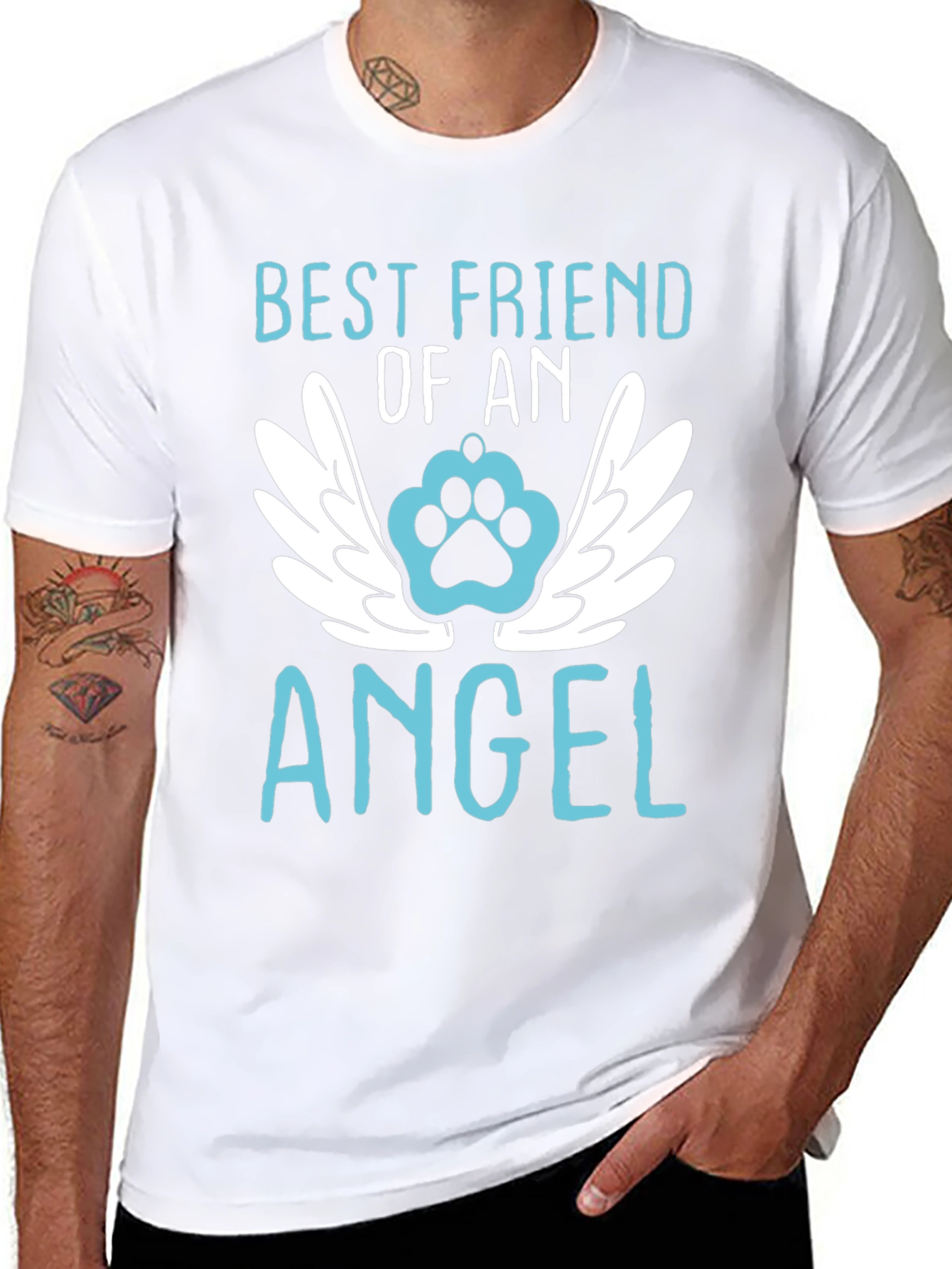 Best Friend of an Angel Paw Print T-Shirt