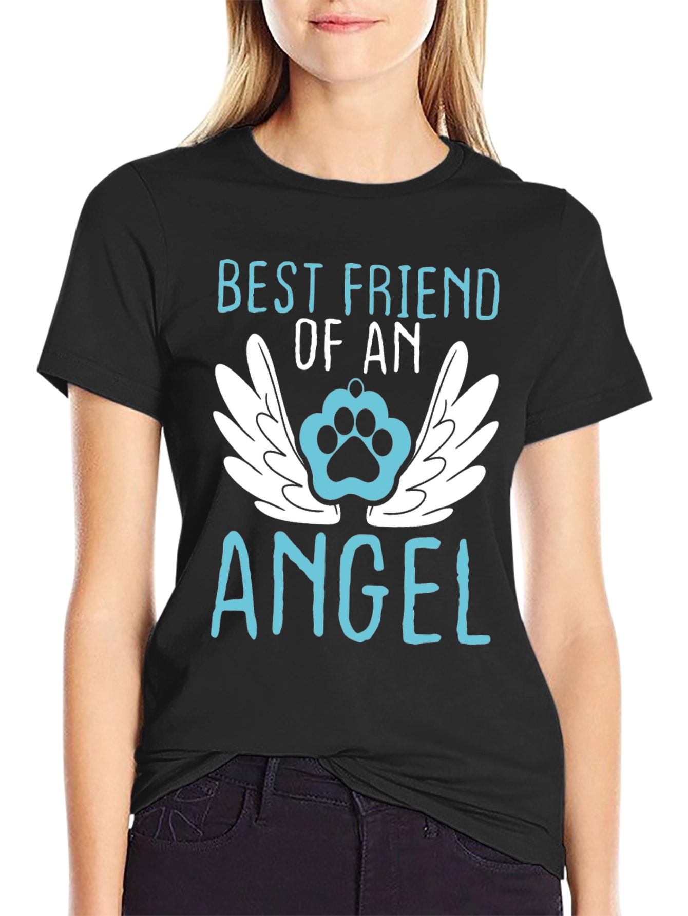 Best Friend of an Angel Paw Print T-Shirt