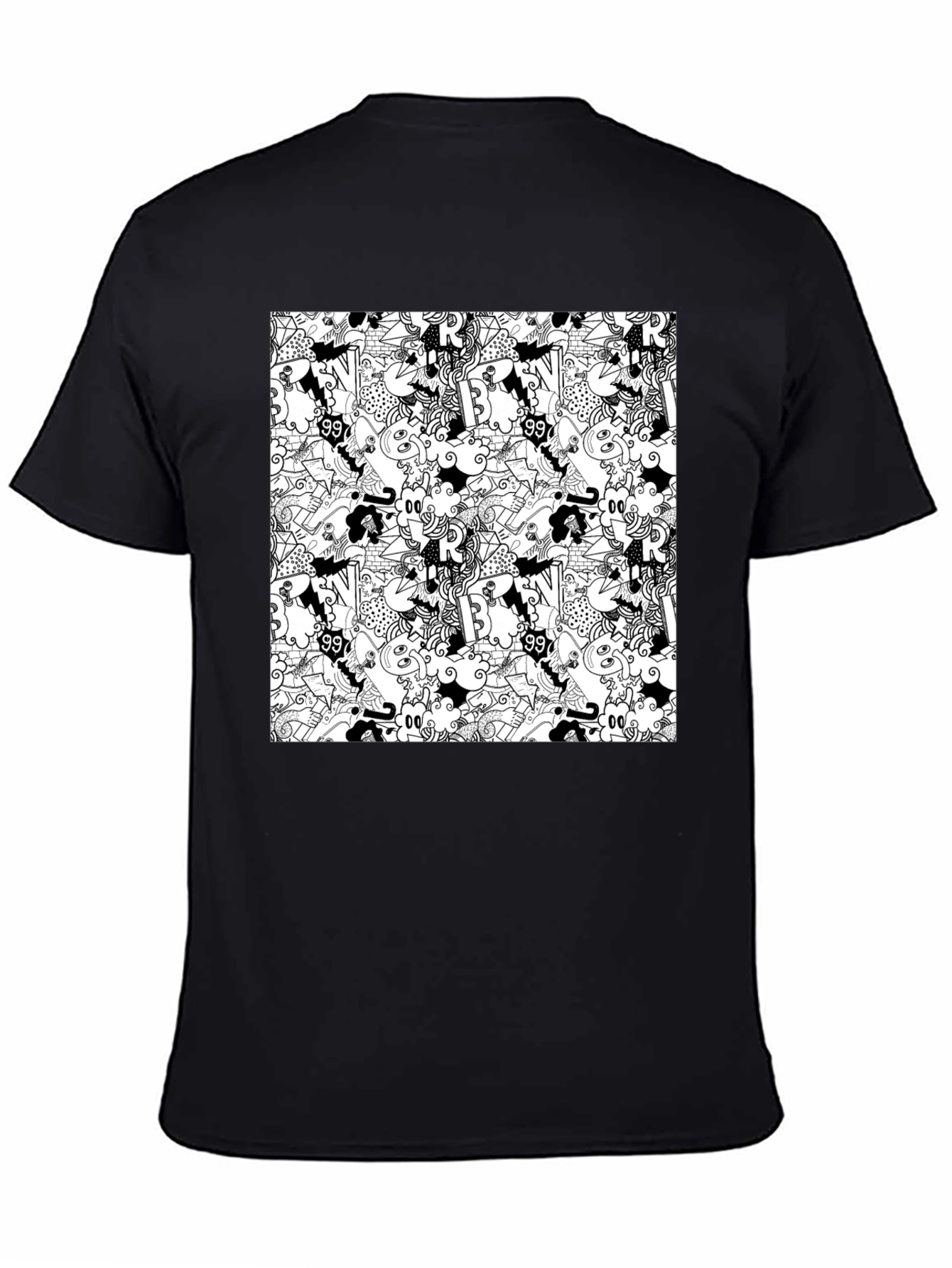 Abstract Black T-Shirt
