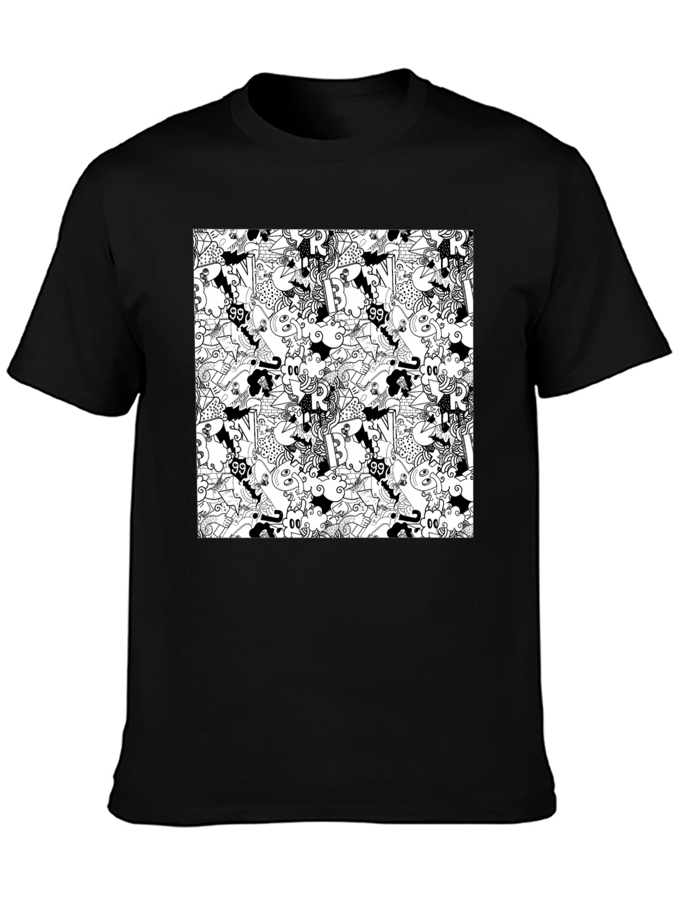 Abstract Black T-Shirt