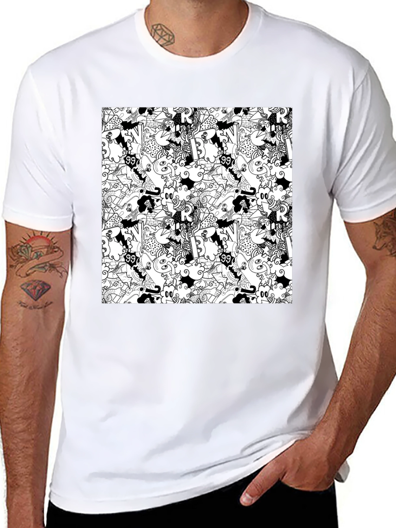 Abstract Black T-Shirt