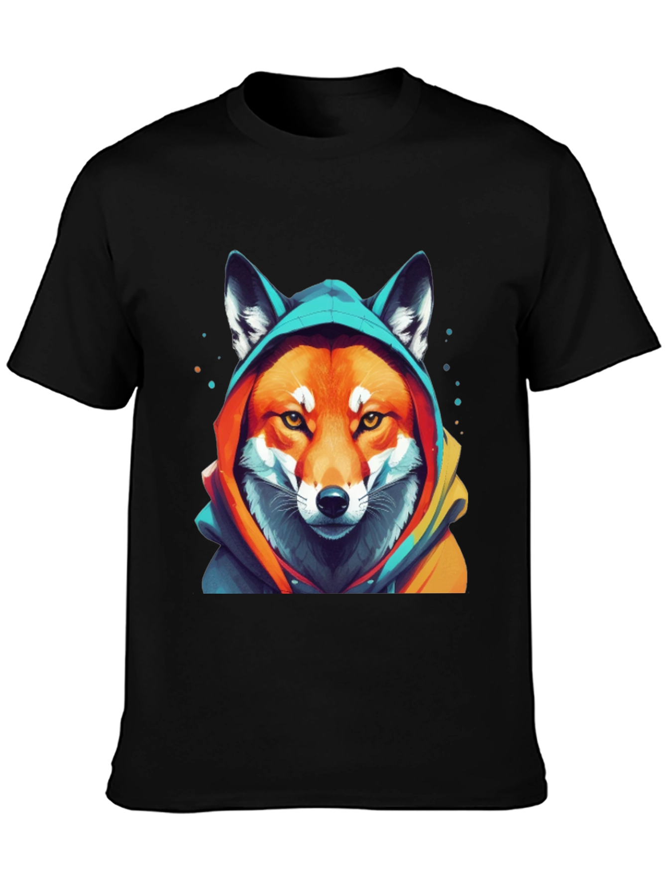 Fox in Hoodie Graphic T-Shirt