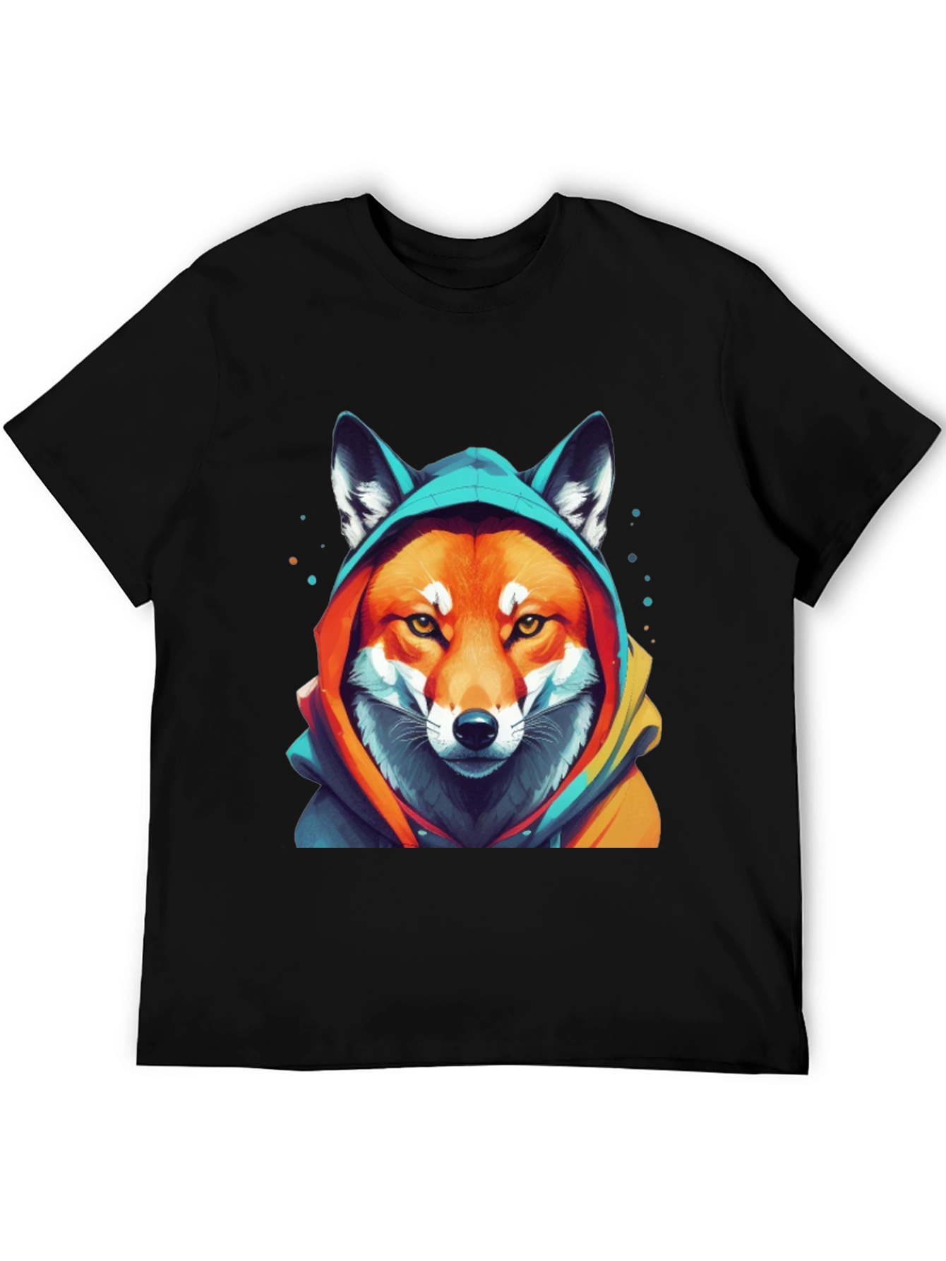 Fox in Hoodie Graphic T-Shirt