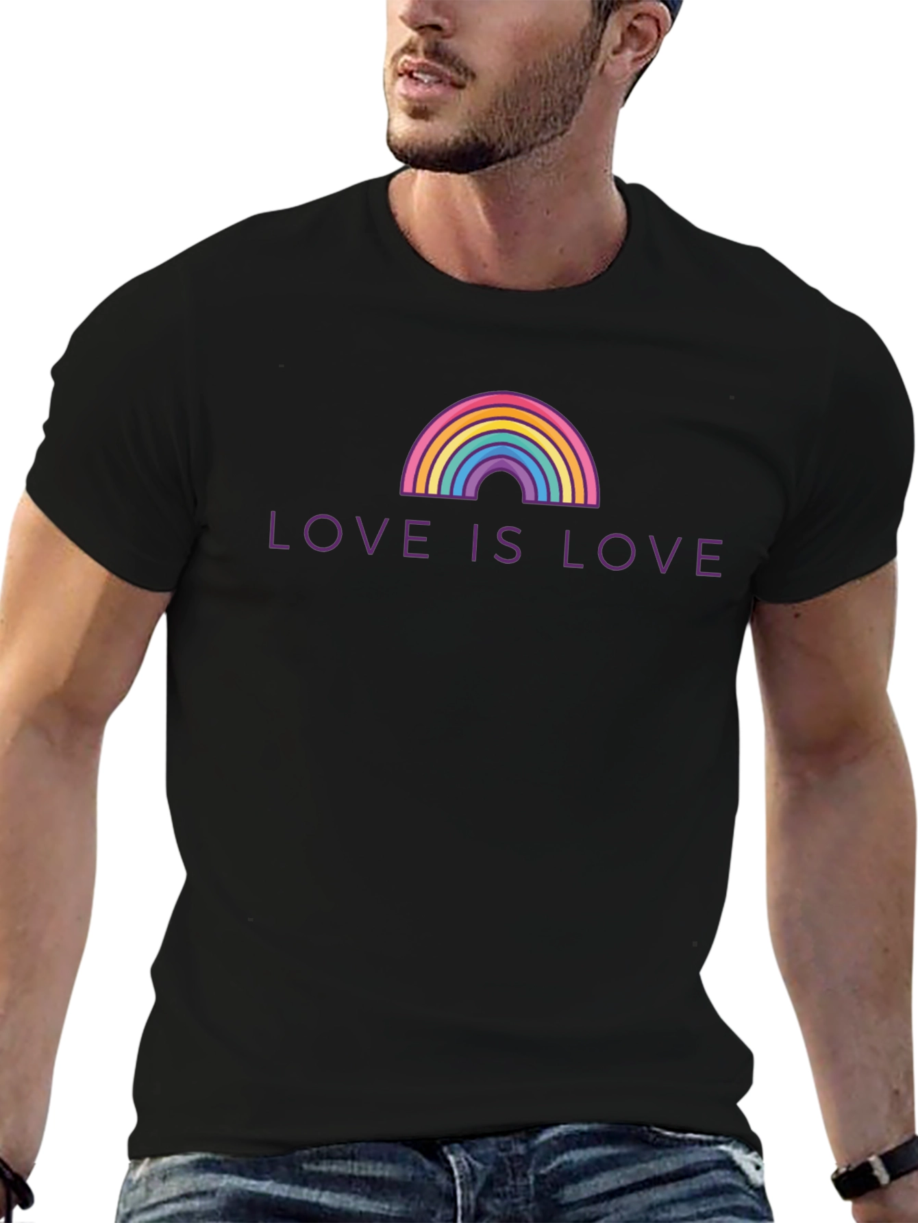 Love is Love LGBTQ+ Rainbow Graphic T-Shirt