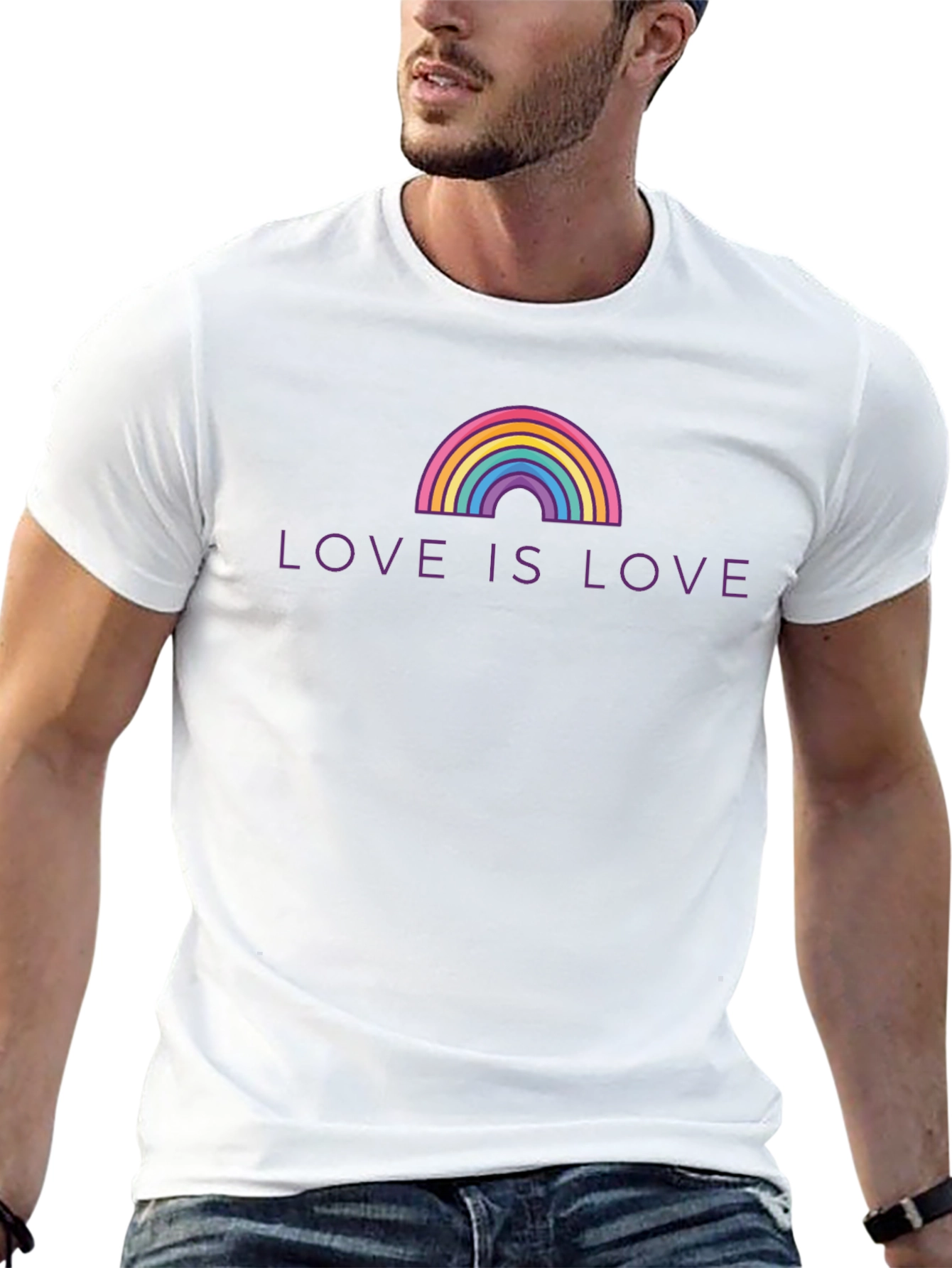 Love is Love LGBTQ+ Rainbow Graphic T-Shirt