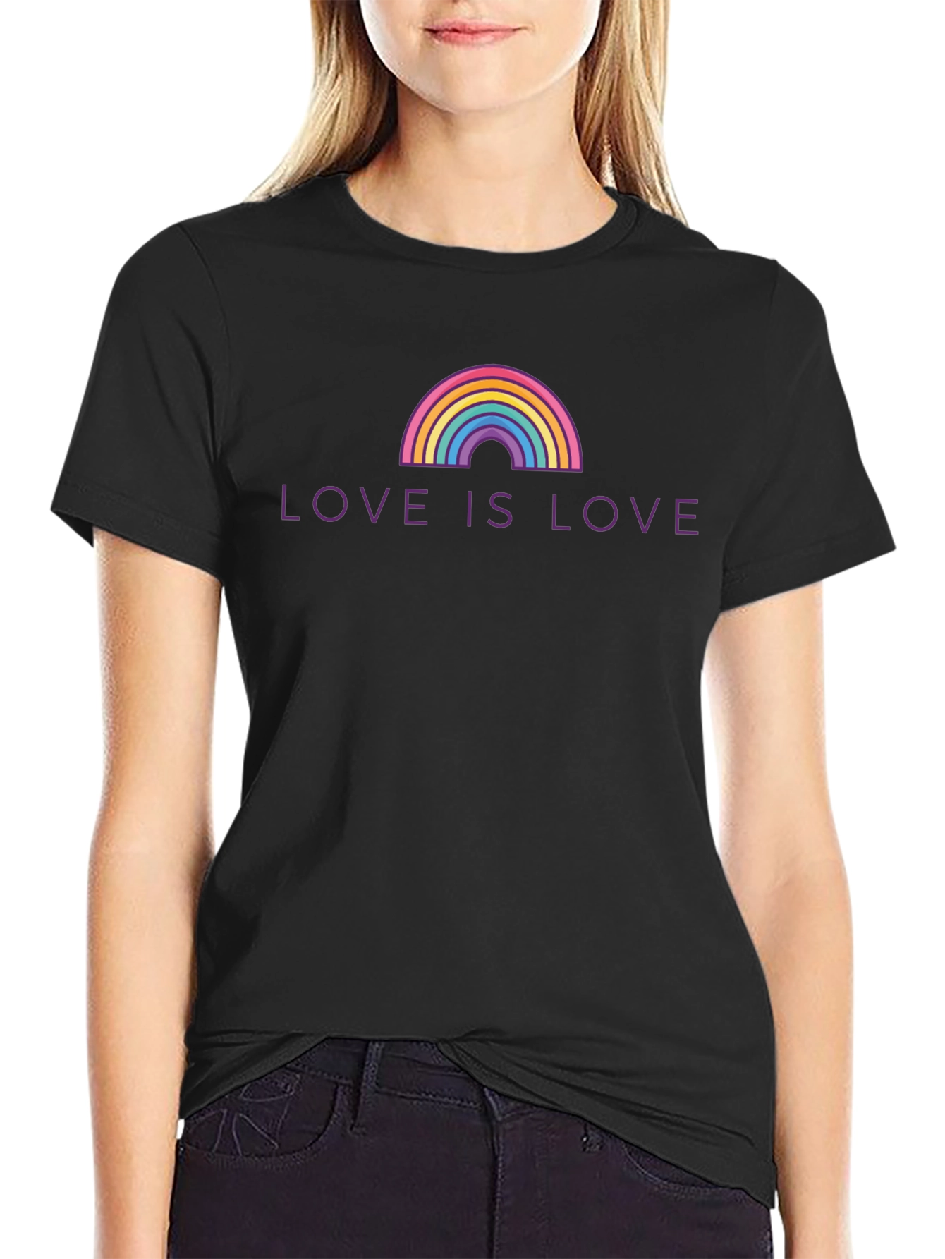 Love is Love LGBTQ+ Rainbow Graphic T-Shirt