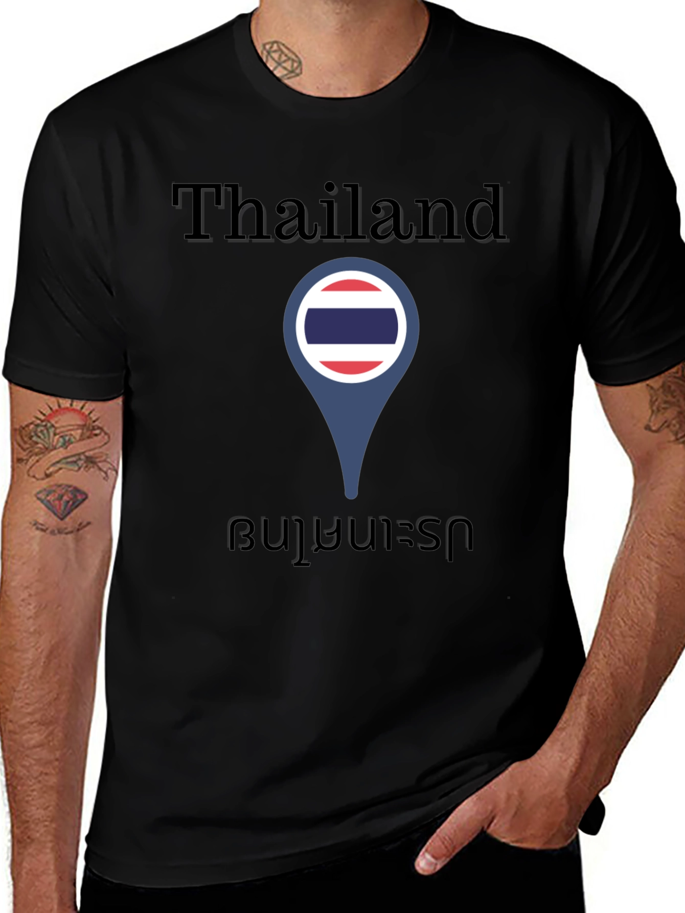Thailand Flag Location Pin T-Shirt