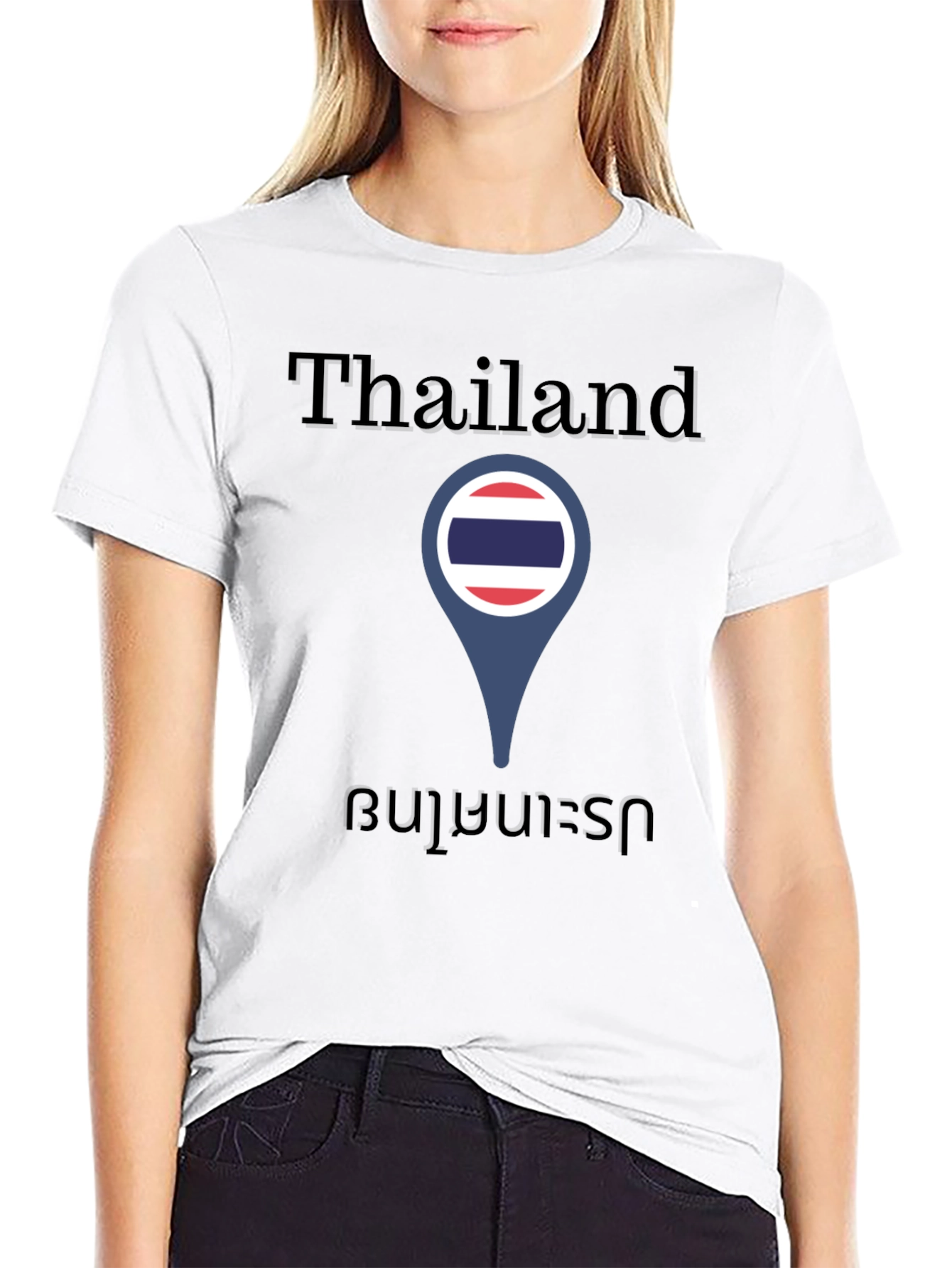 Thailand Flag Location Pin T-Shirt