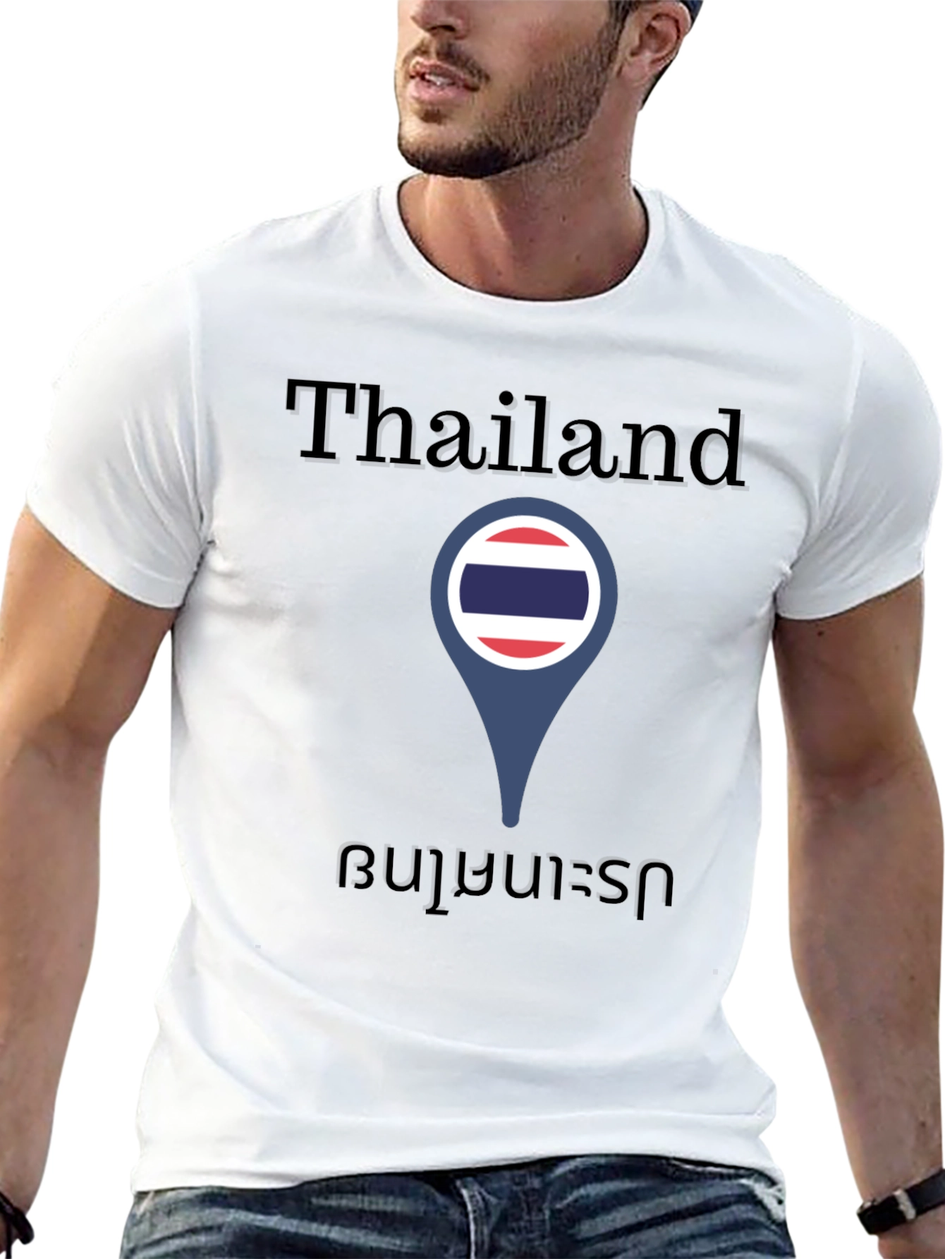 Thailand Flag Location Pin T-Shirt