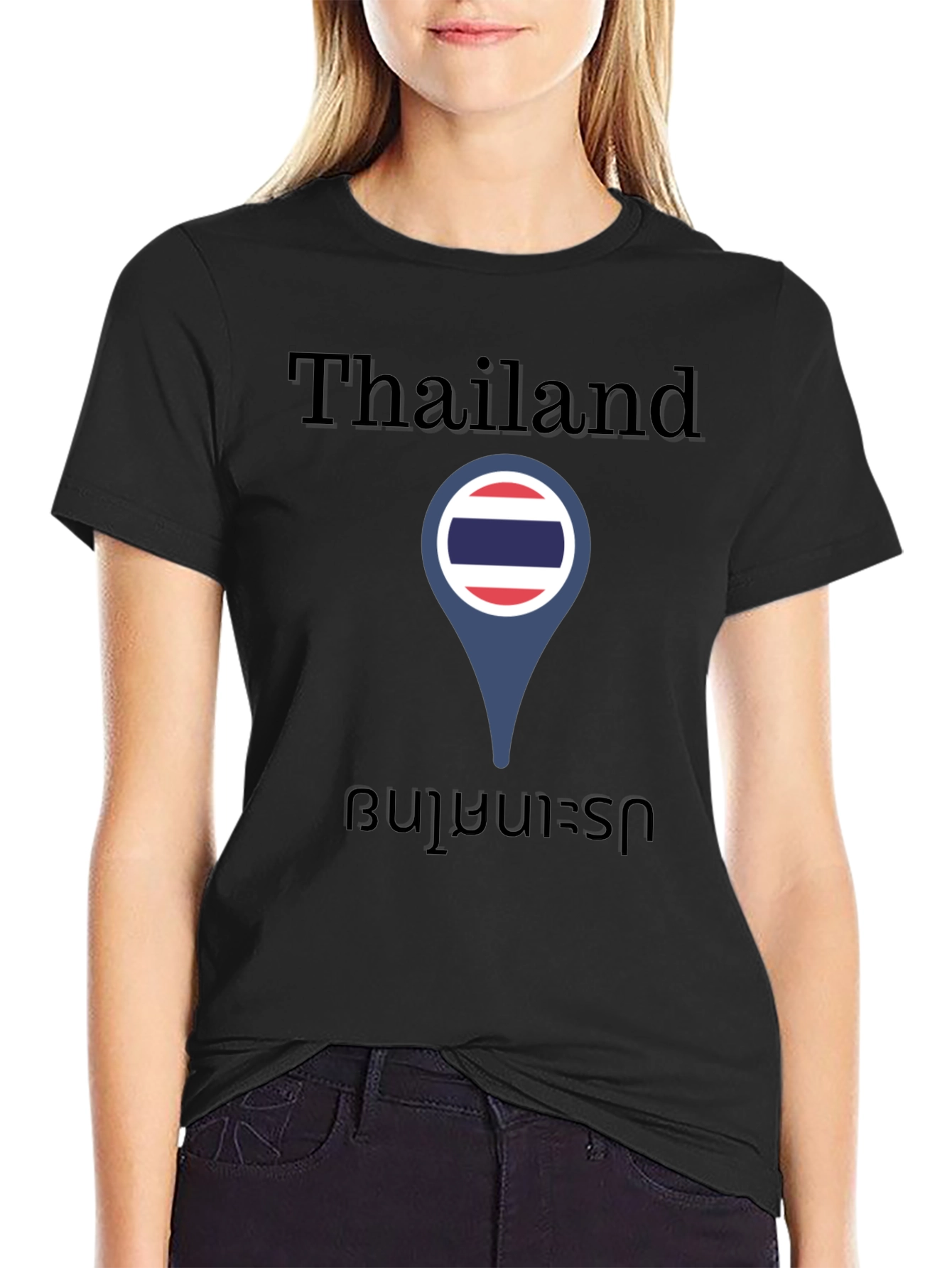 Thailand Flag Location Pin T-Shirt
