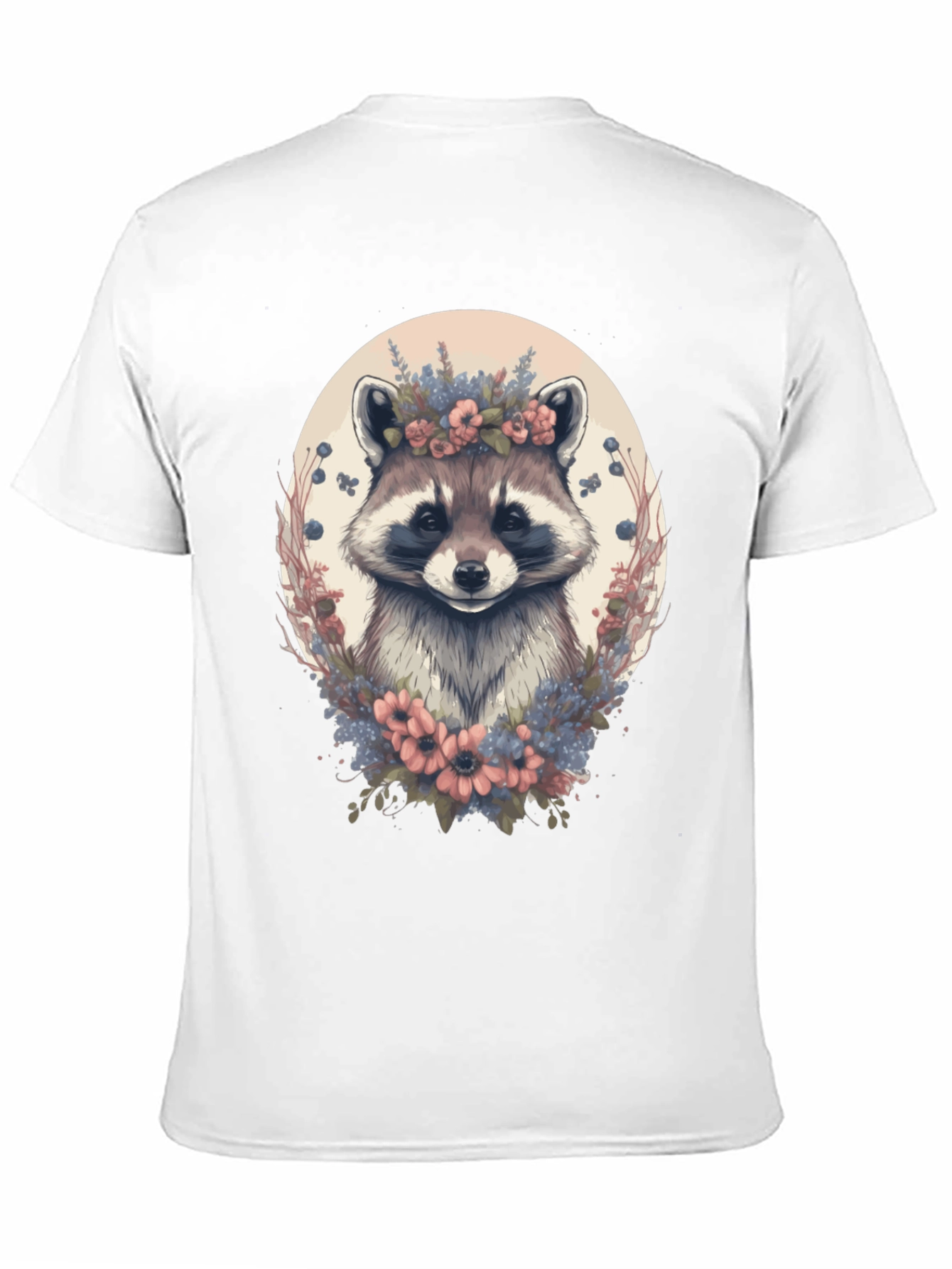 Raccoon Floral Wreath Graphic Tee