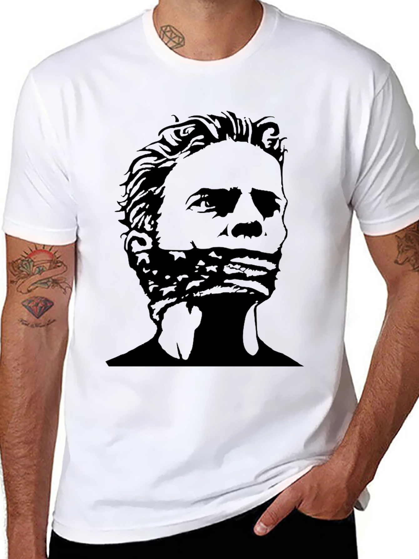 Political Silhouette Graphic Print Tee