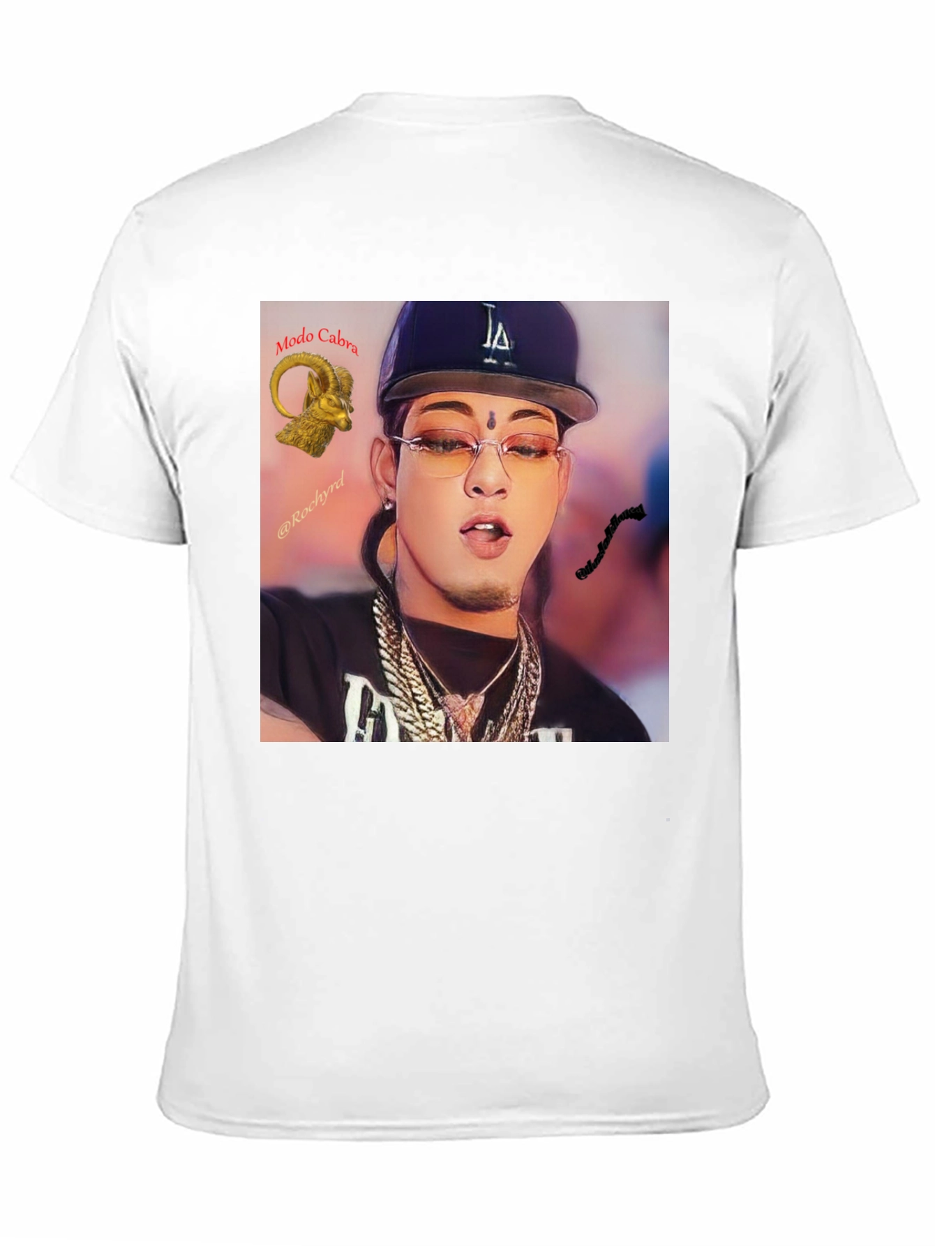 Trendy Black T-Shirt with Artistic Graphic Print