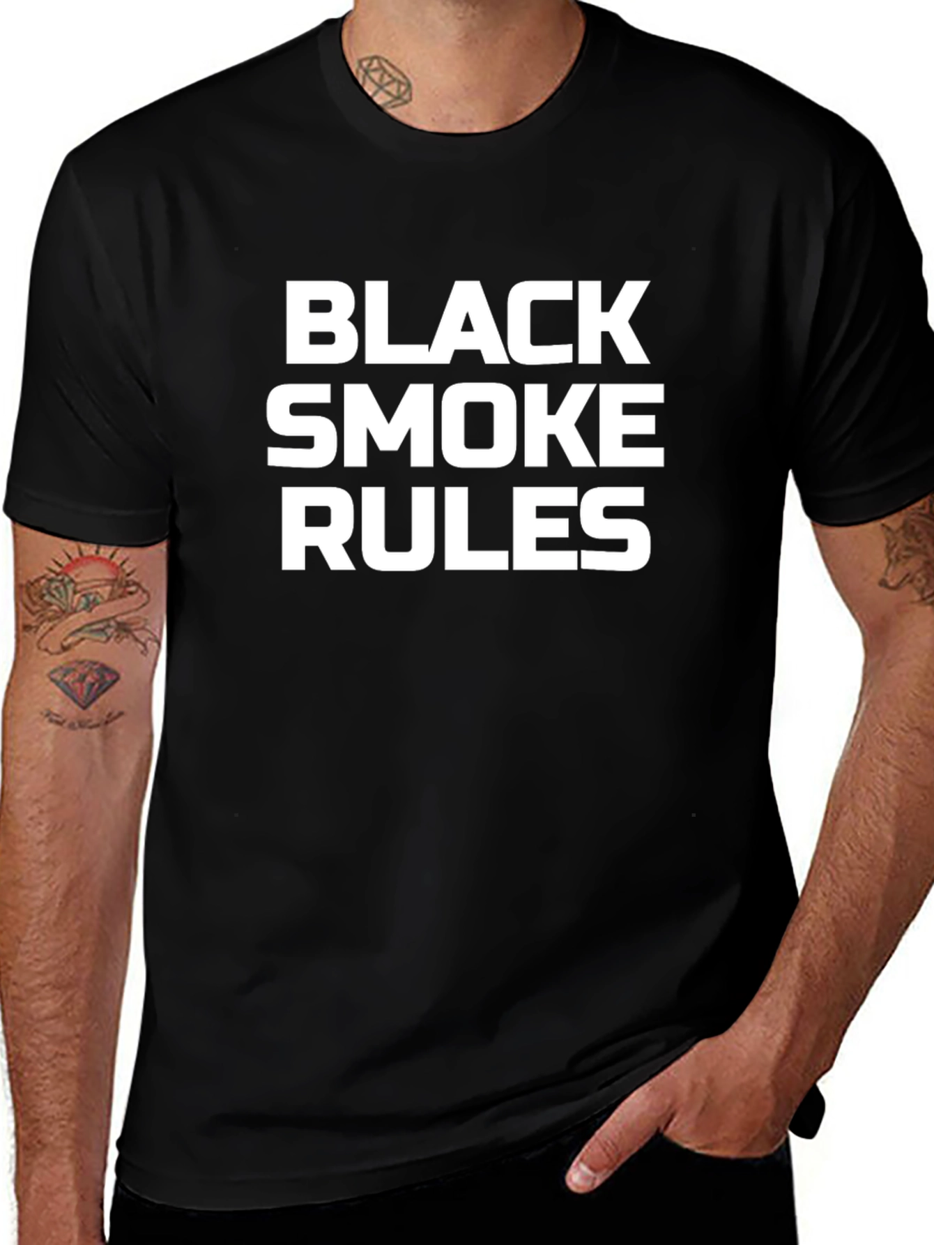 Black Smoke Rules Graphic T-Shirt
