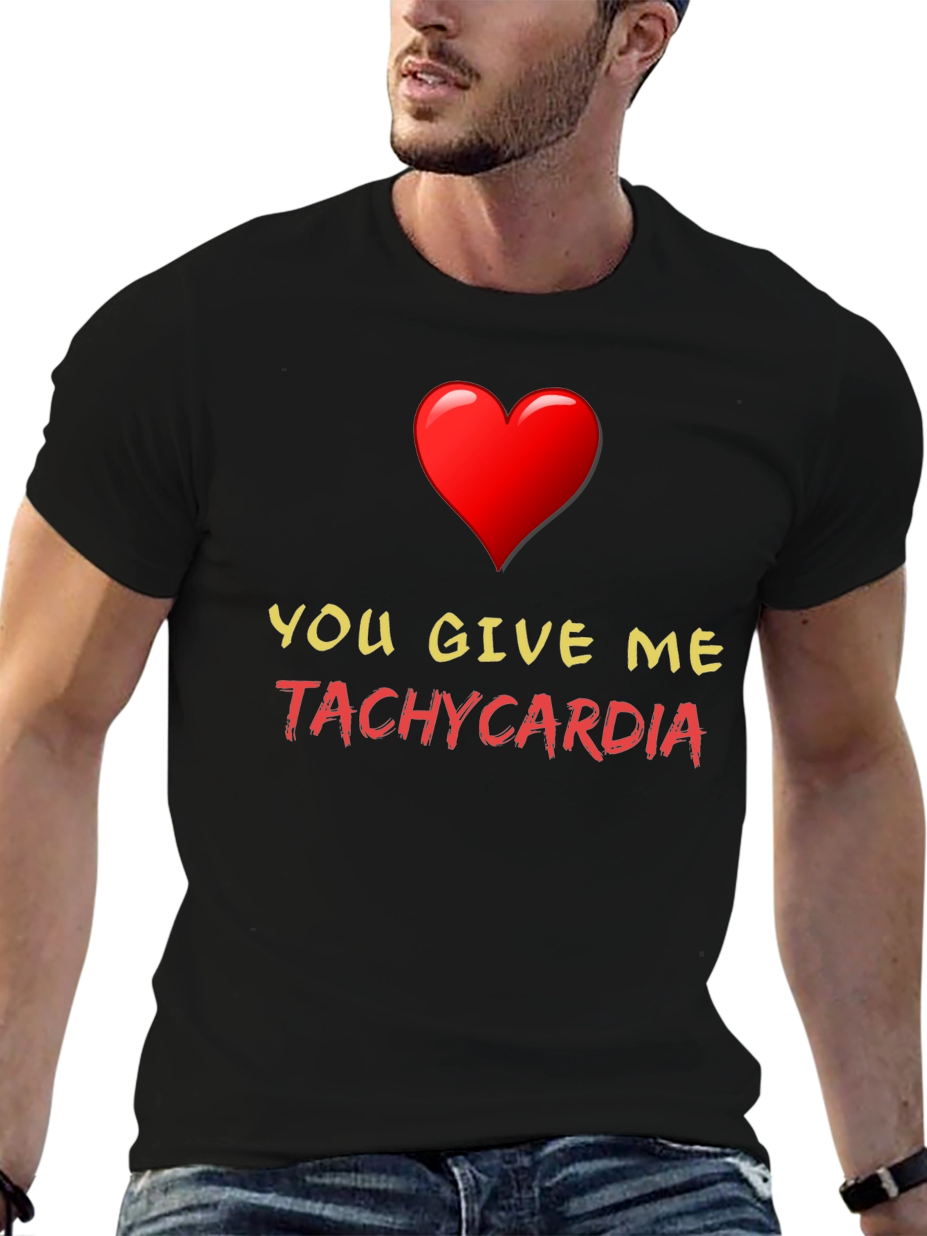 Tachycardia Heart Graphic Tee - Novelty Valentines Day Shirt