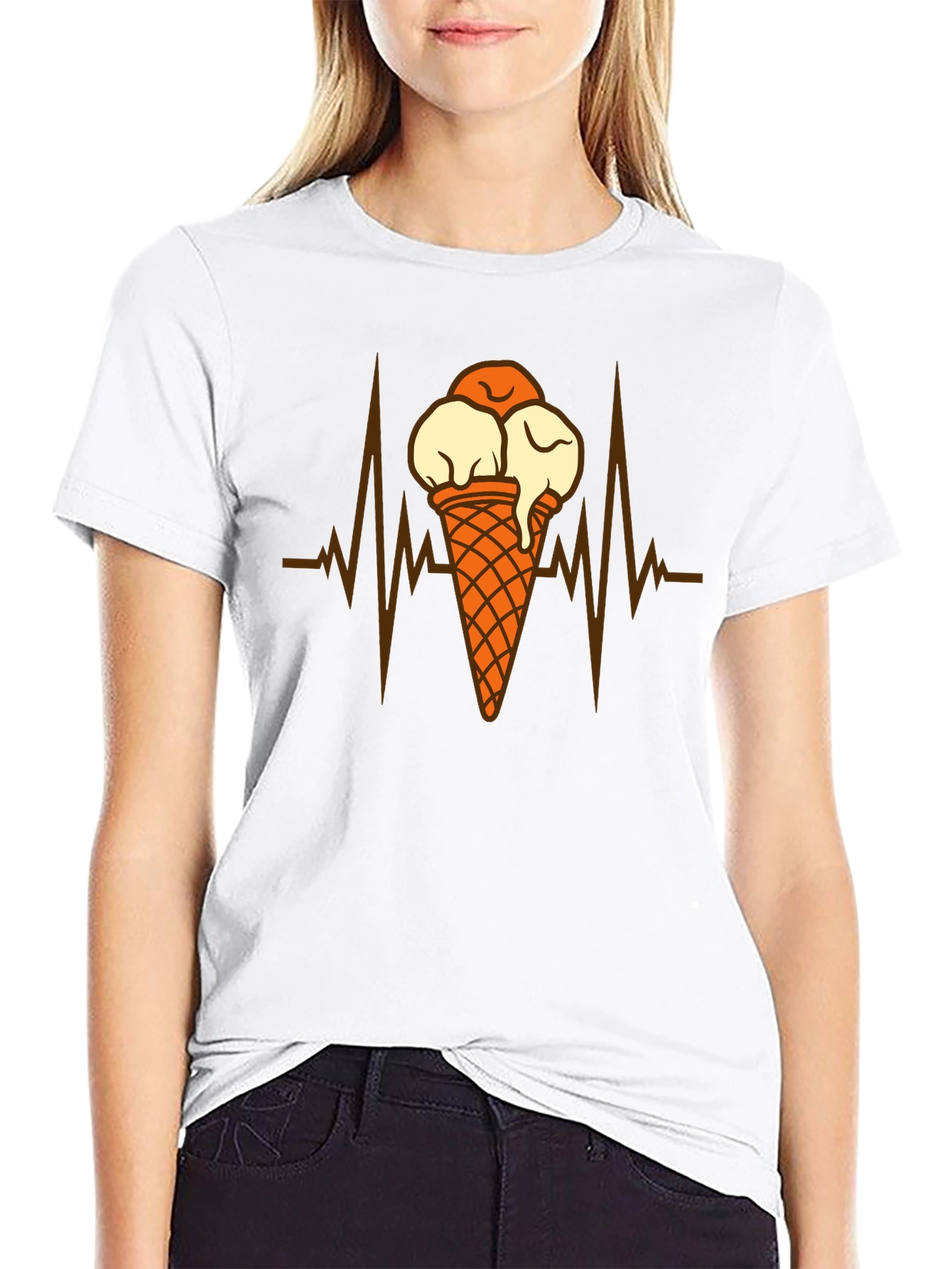 Ice Cream Heartbeat Graphic T-Shirt