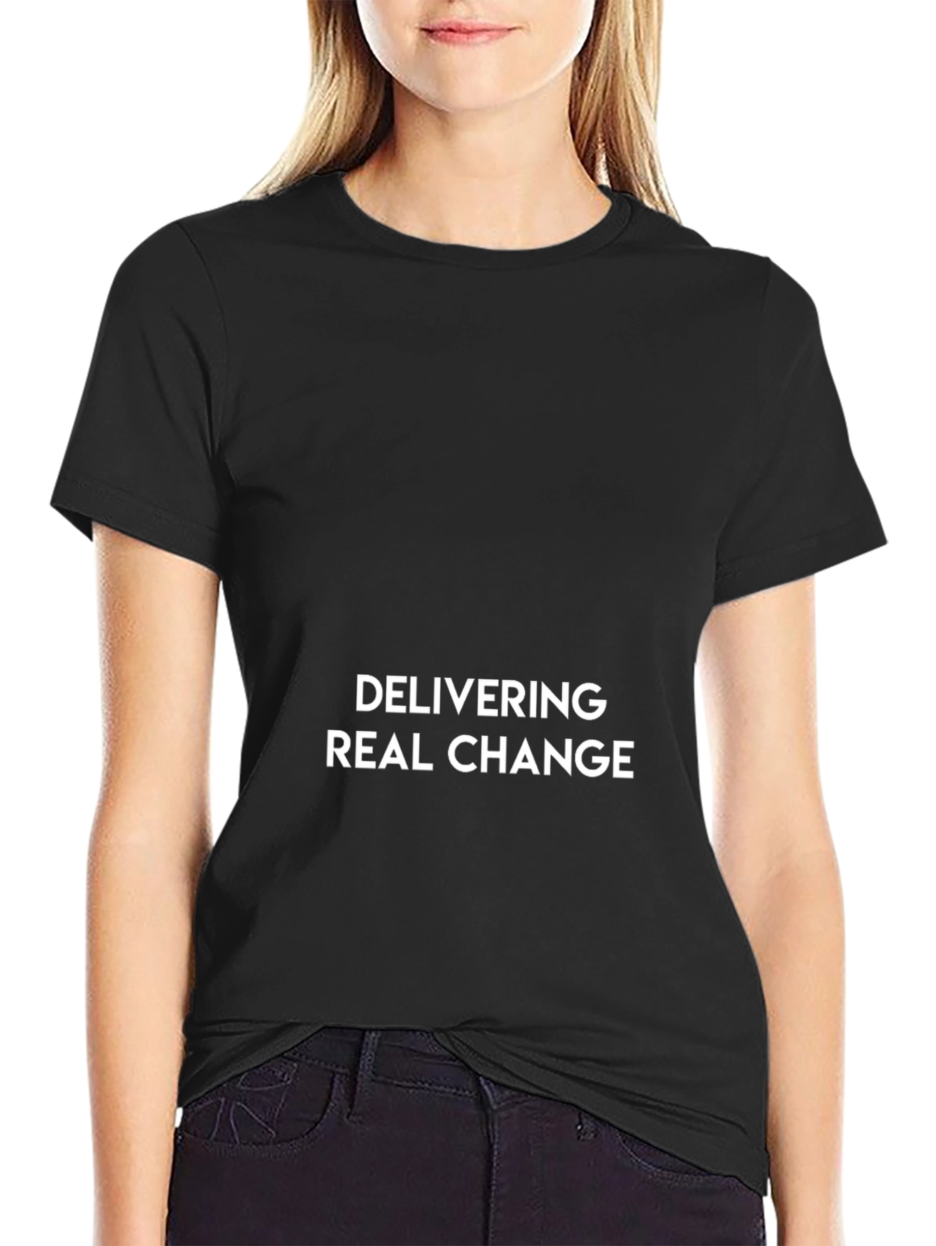 Delivering Real Change Black Graphic T-Shirt