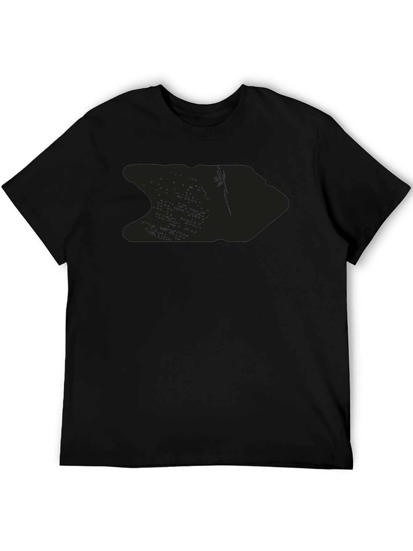 Mens Solid Black Crew Neck Short Sleeve T-Shirt