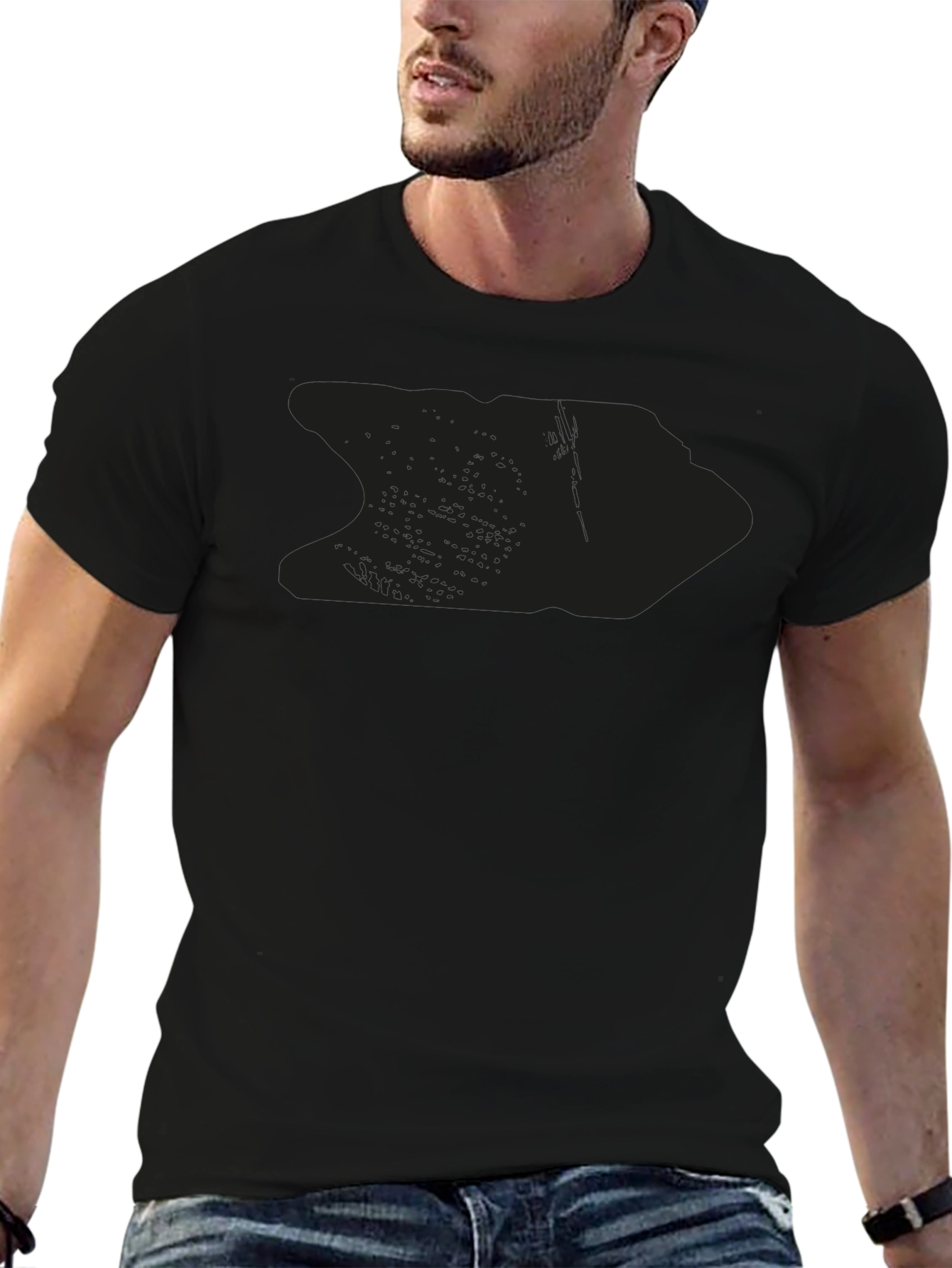 Mens Solid Black Crew Neck Short Sleeve T-Shirt